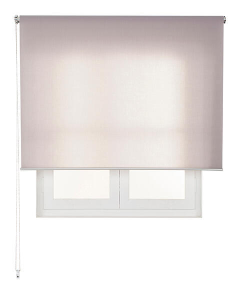 Estor enrollable translúcido con cadena miranda poliéster liso plata de 94x250cm