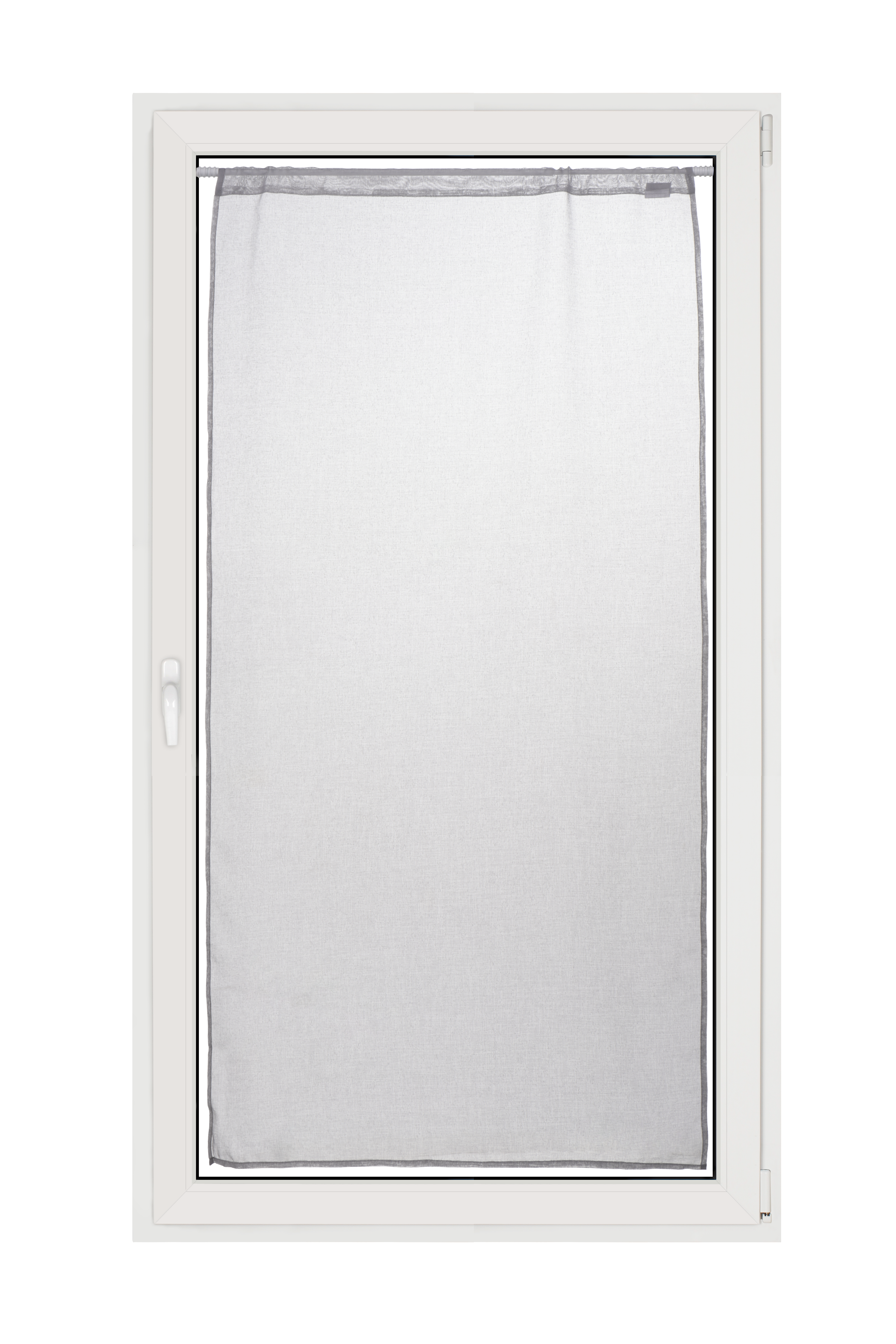 Visillo tendina pasabarras leo liso gris de 80x160cm