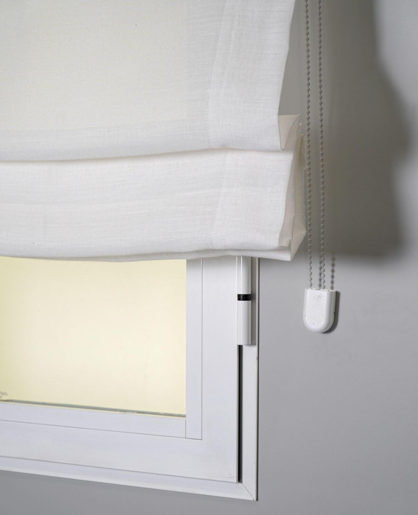 Estor plegable paquetto semi-transparente Forum 200x250 cm poliéster liso blanco con cadena - 4