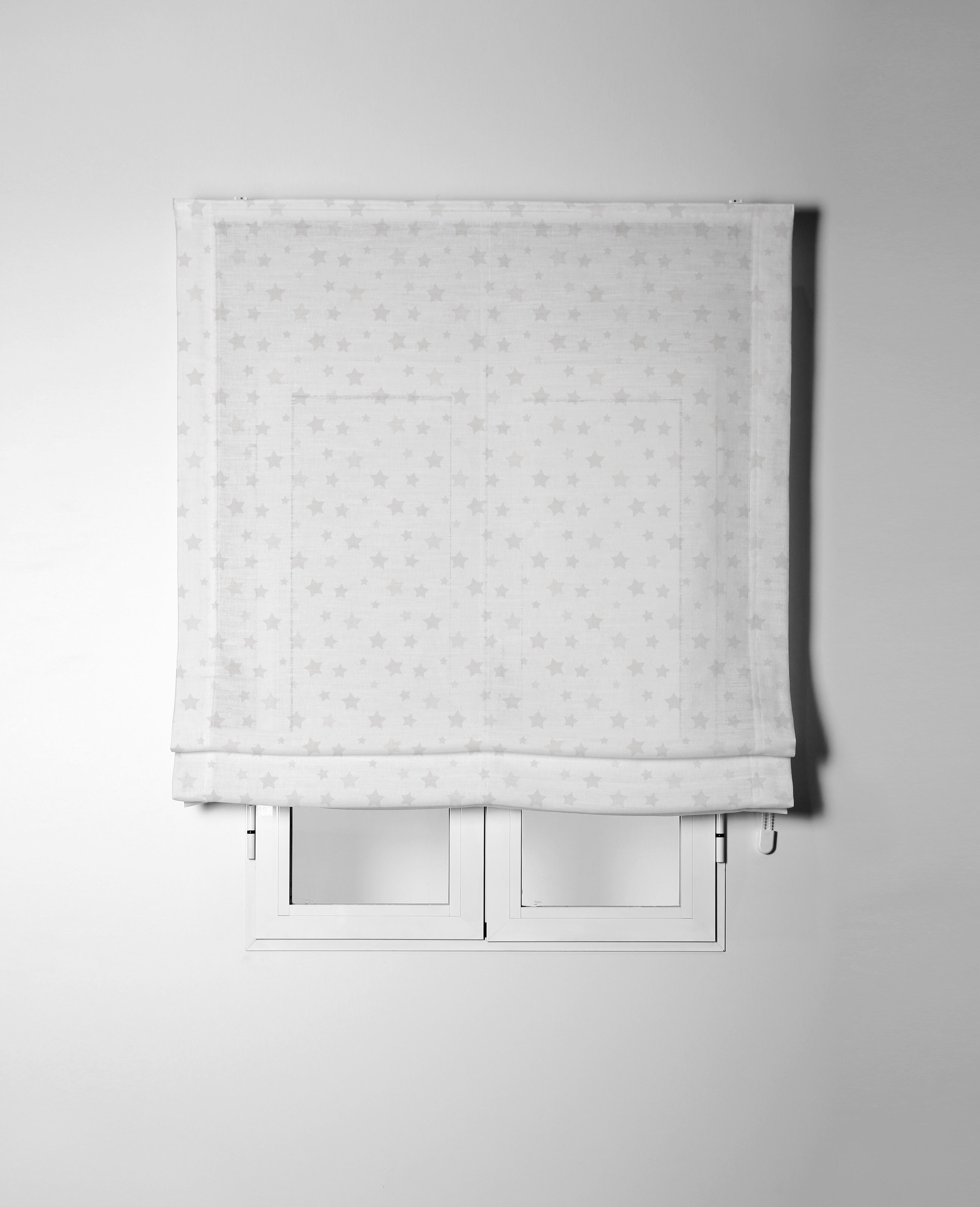 Estor plegable paquetto semi-transparente Estrellas Fondo 150x175 cm poliéster estrella blanco con cadena - 4