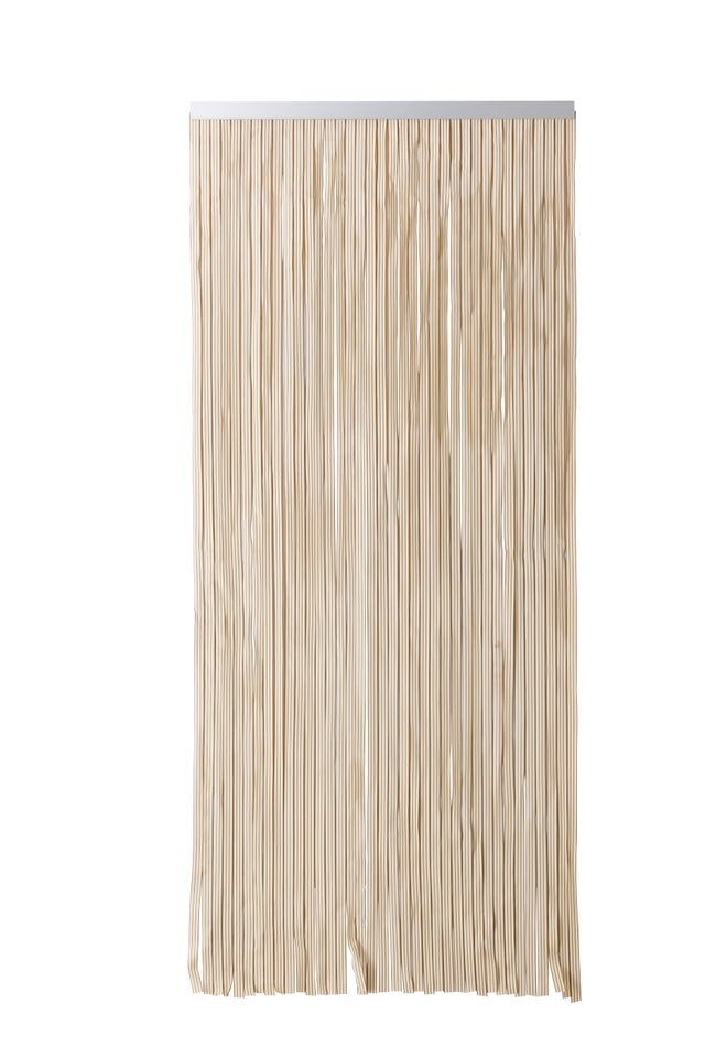 Cortina de puerta antimosquitos Cintas PVC liso marfil de 90x210 cm