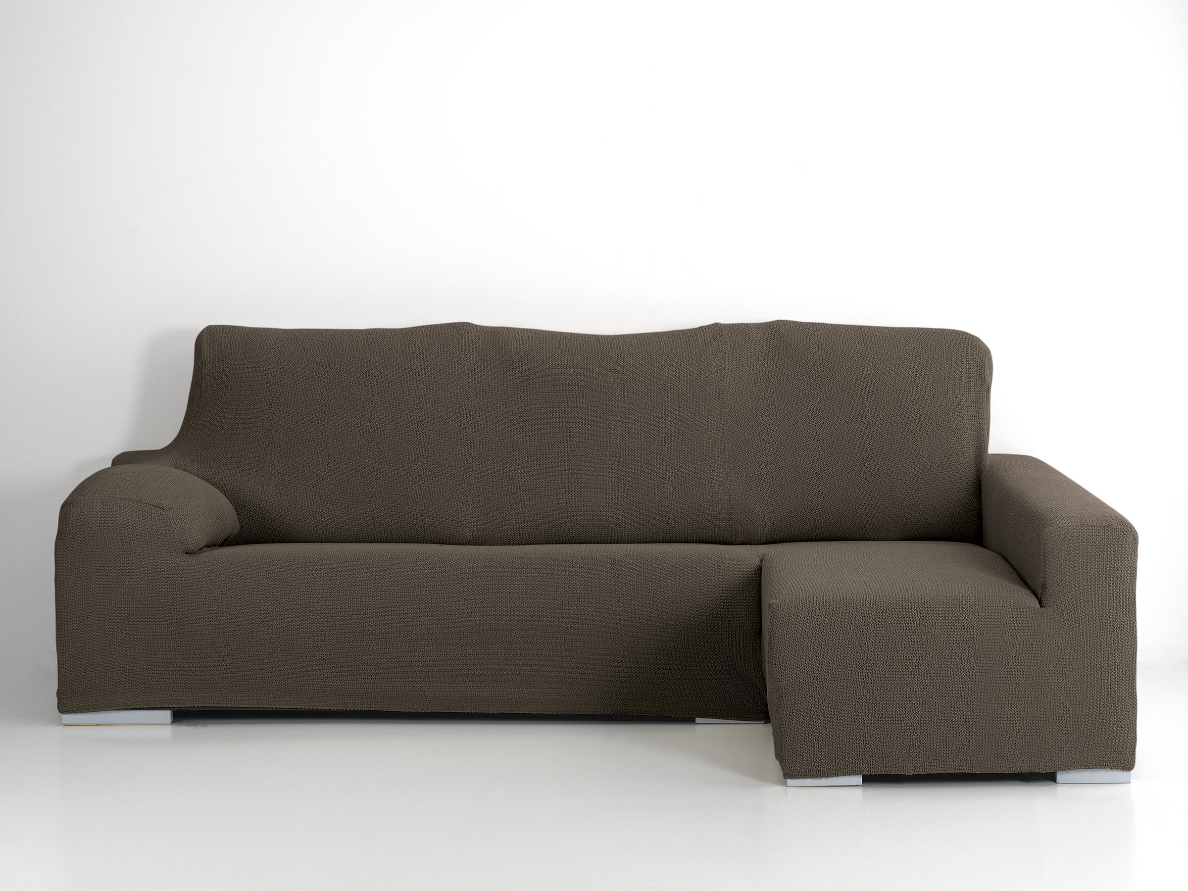 Funda chaise longue elástica edir marron izquierdo
