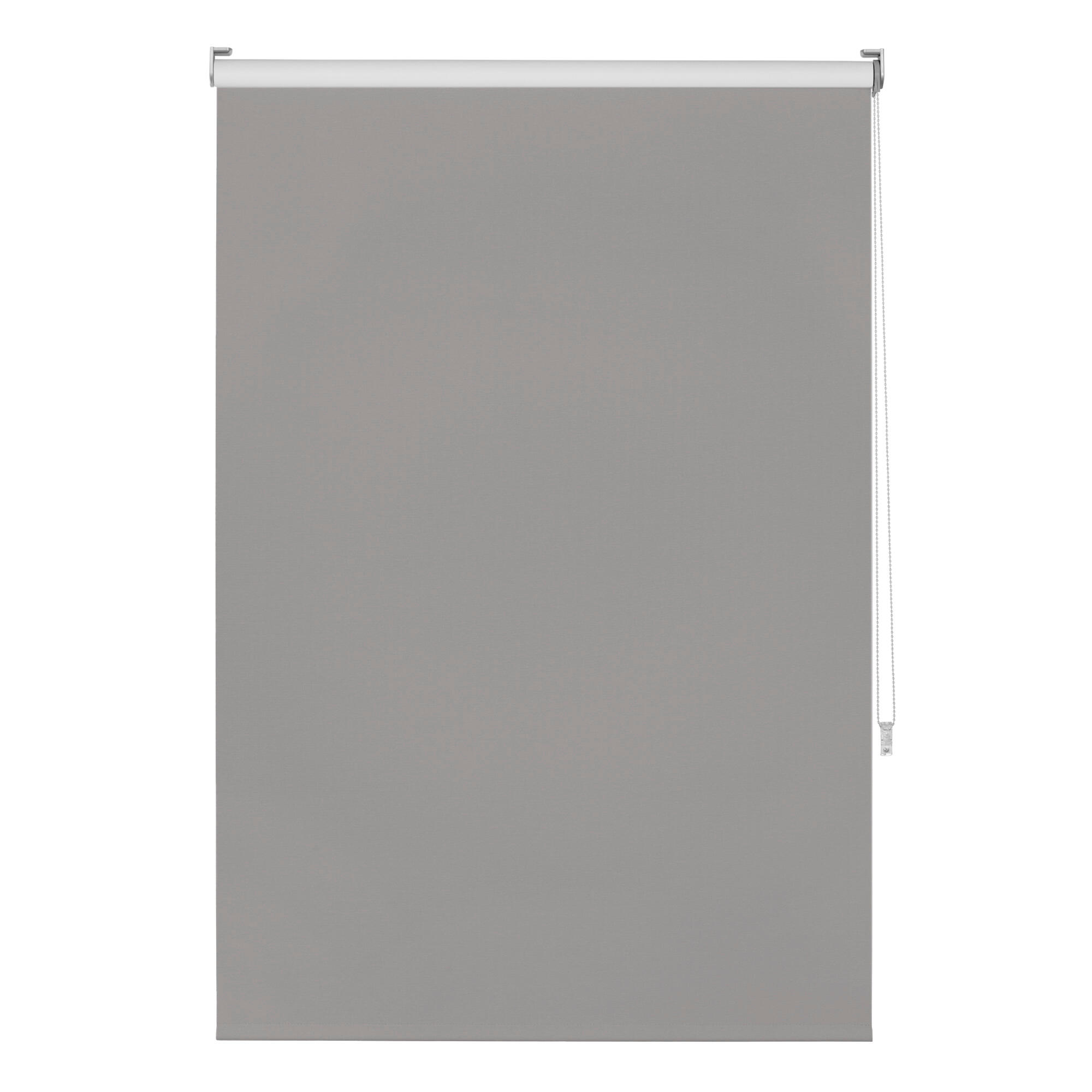 Estor enrollable opaco térmico con cadena black out solpor poliéster liso gris de 105x250cm