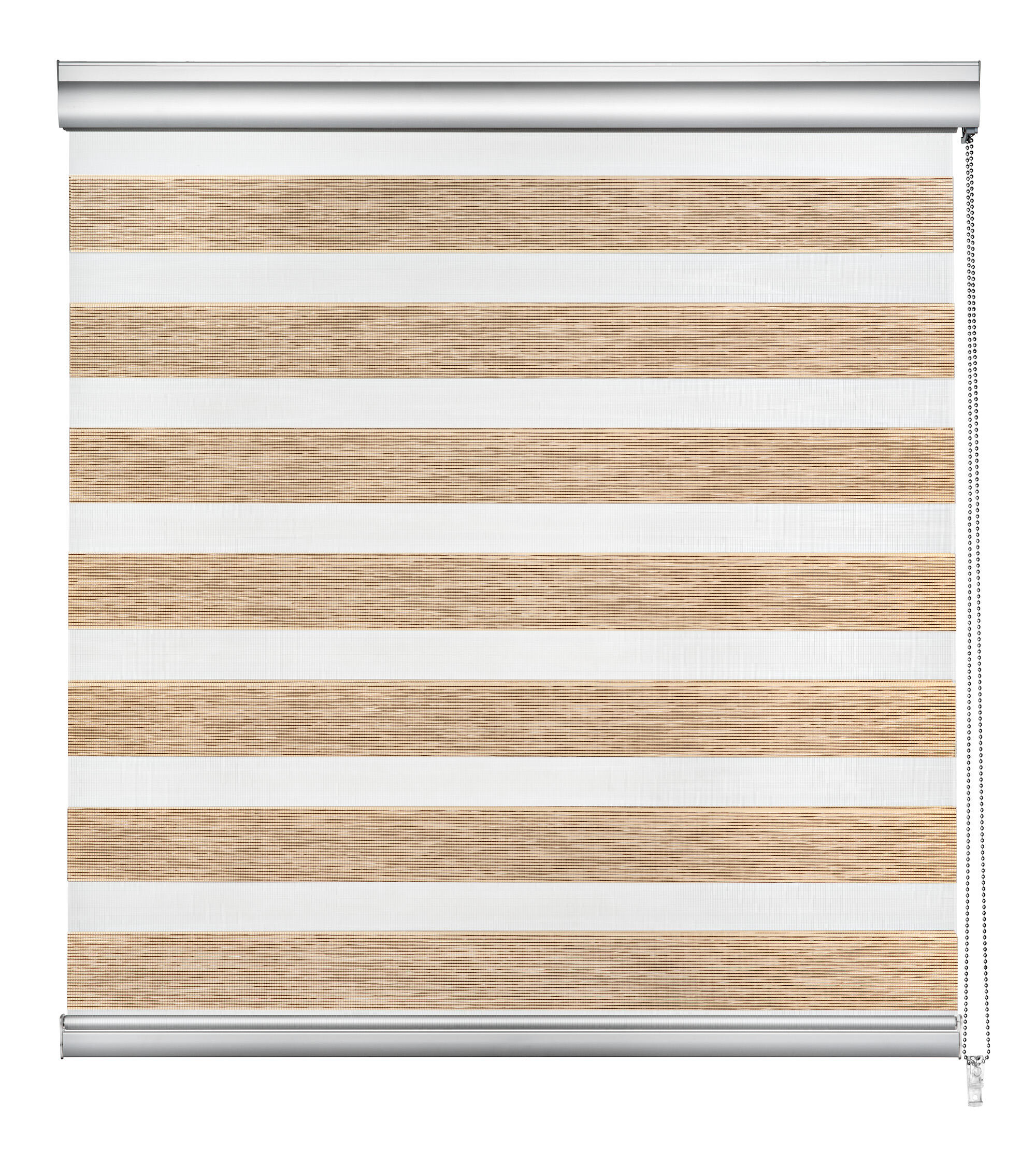 Estor enrollable noche/día  con cadena Top N&D poliéster con líneas marron  de 90x250cm - 4