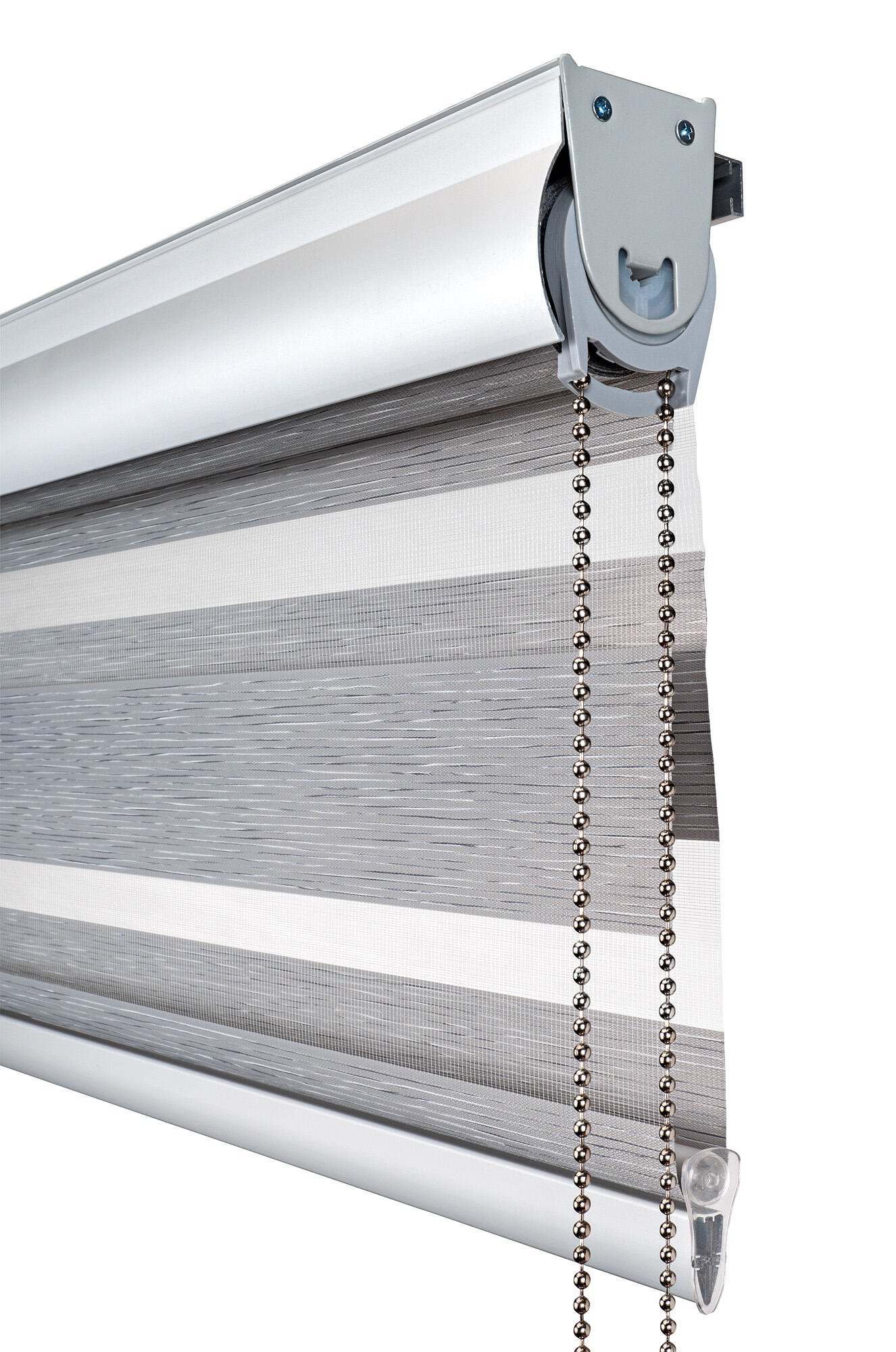 Estor enrollable noche/día  con cadena Top N&D poliéster con líneas gris  de 120x250cm - 3