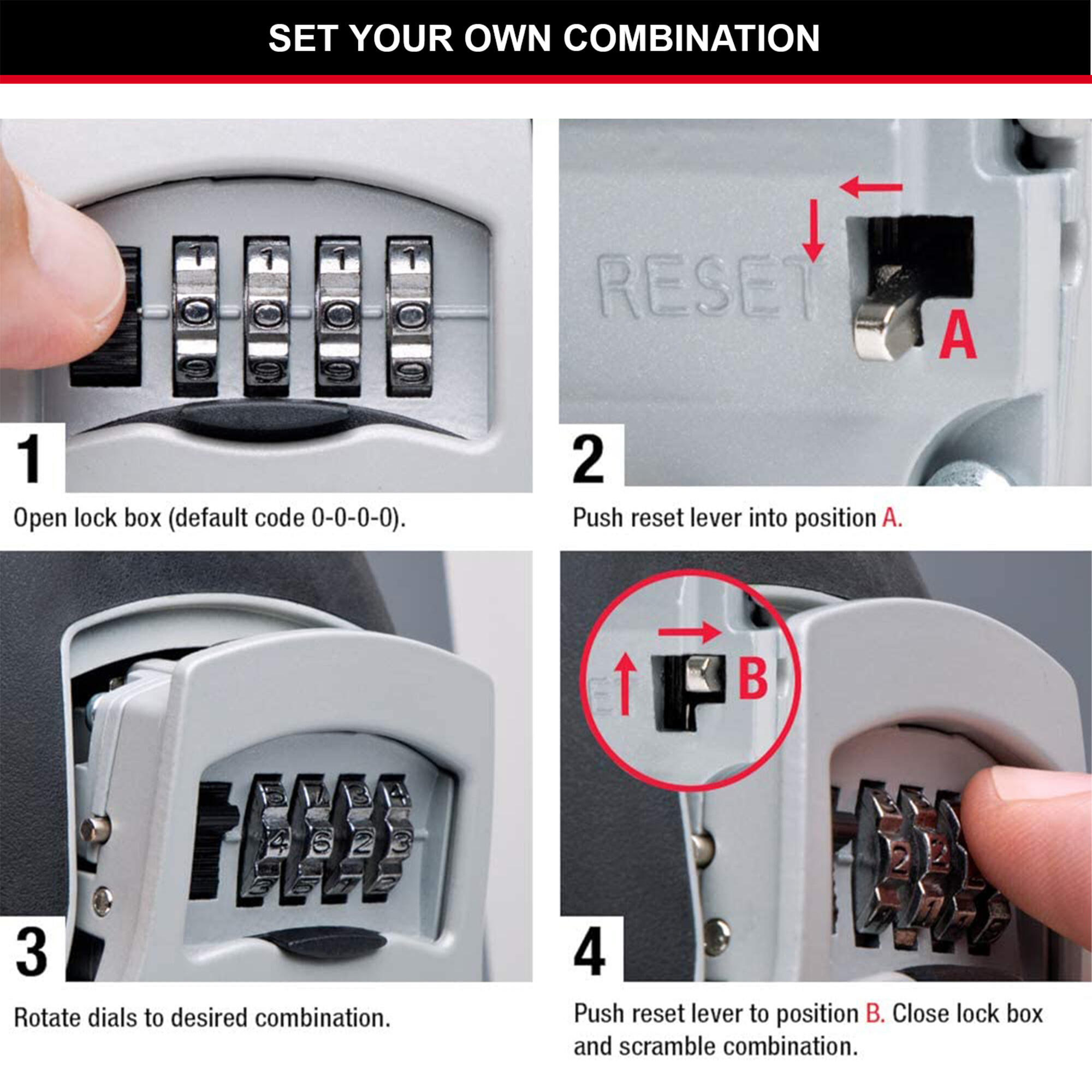 Chaveiro com combinação MASTER LOCK 5401EURD 83X118X34MM - 8