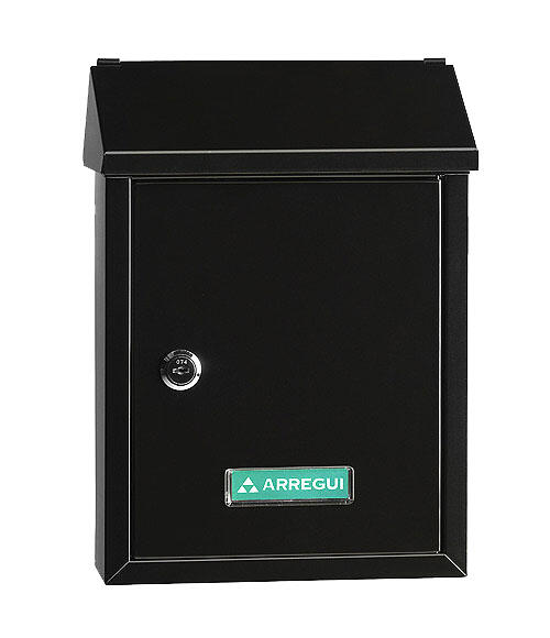 Buzón de correo de acero en negro de 30x21.6x10 cm