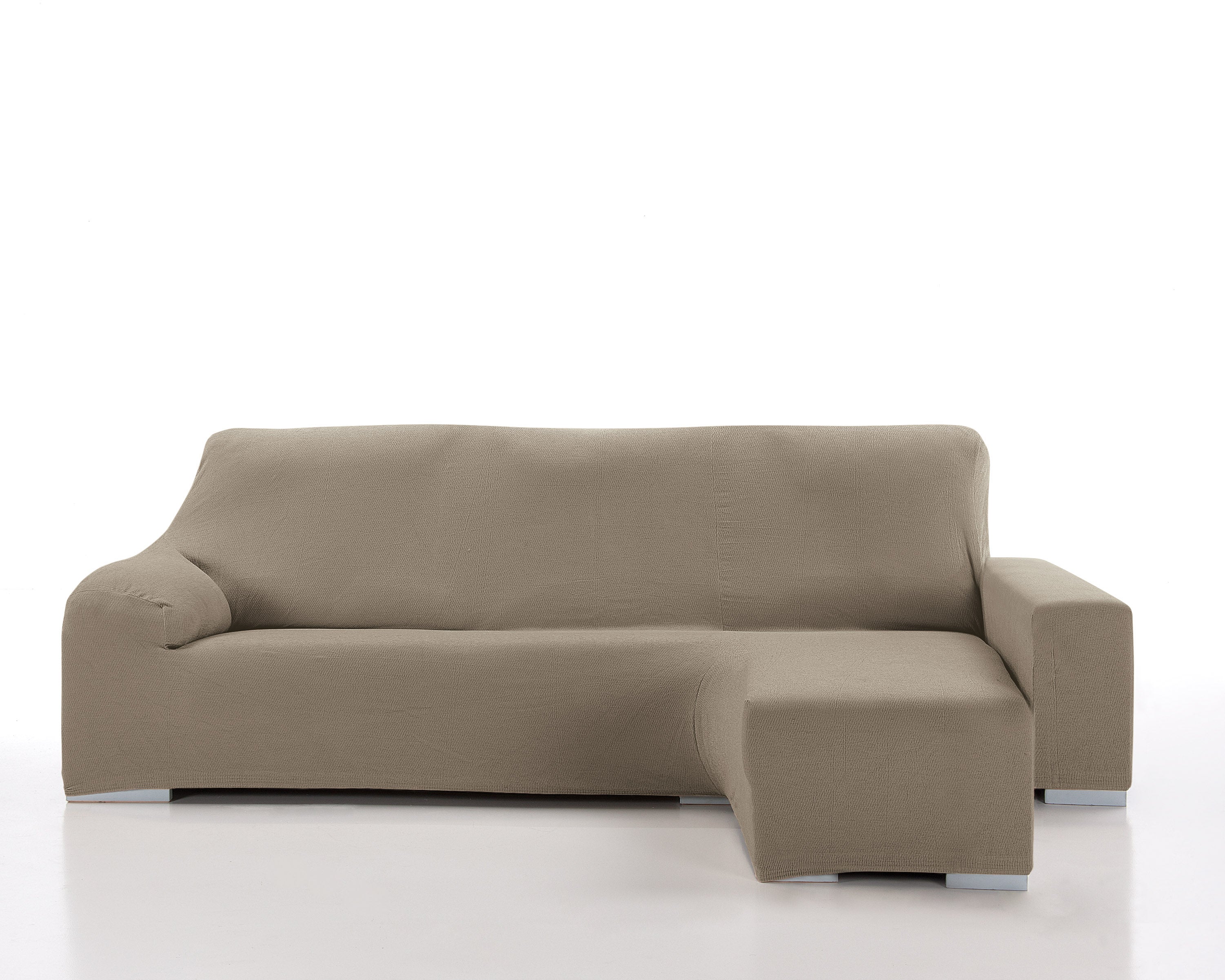 Funda chaise longue elástica brazo corto enzo taupe izq.