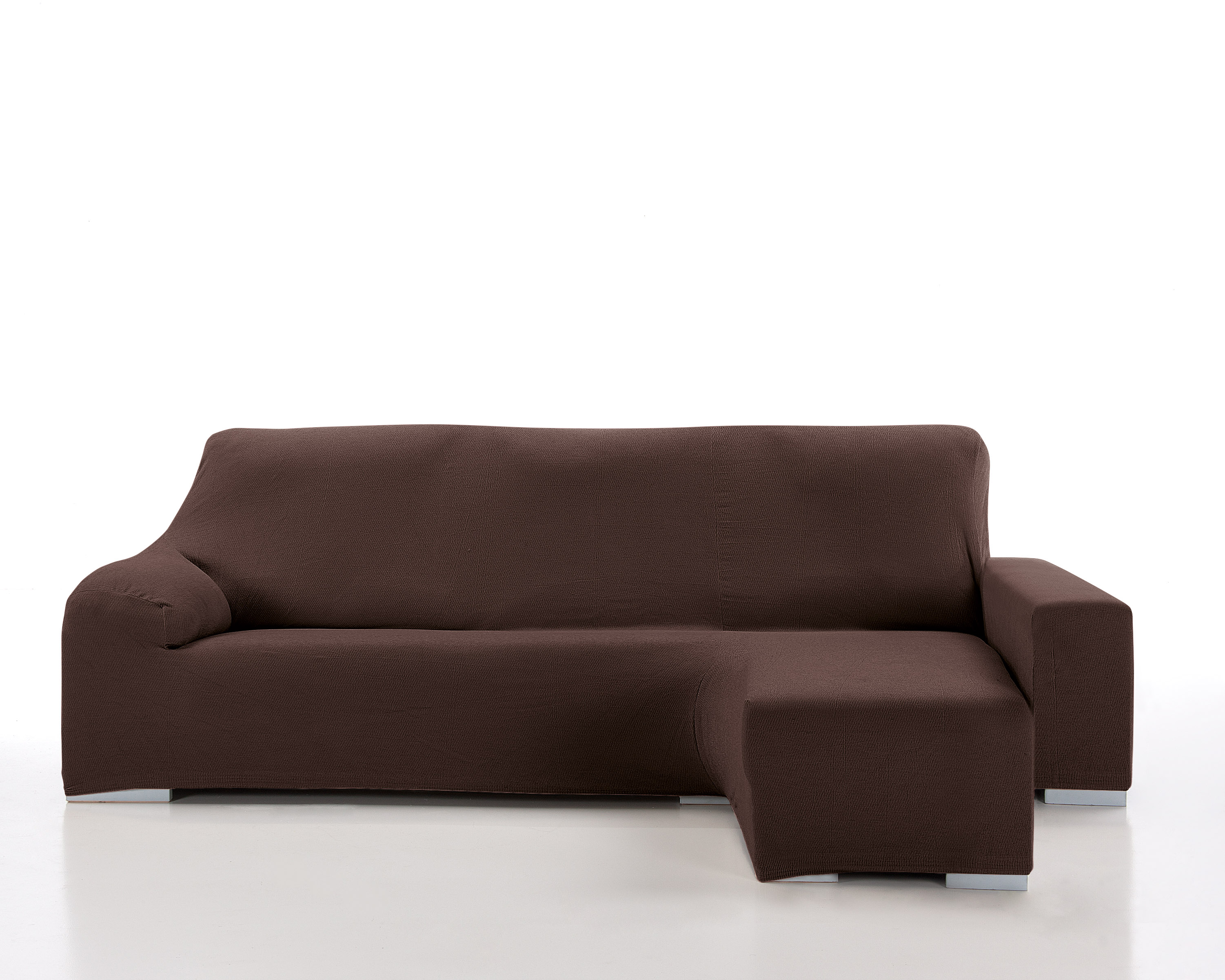 Funda chaise longue elástica brazo corto enzo chocolate izq.