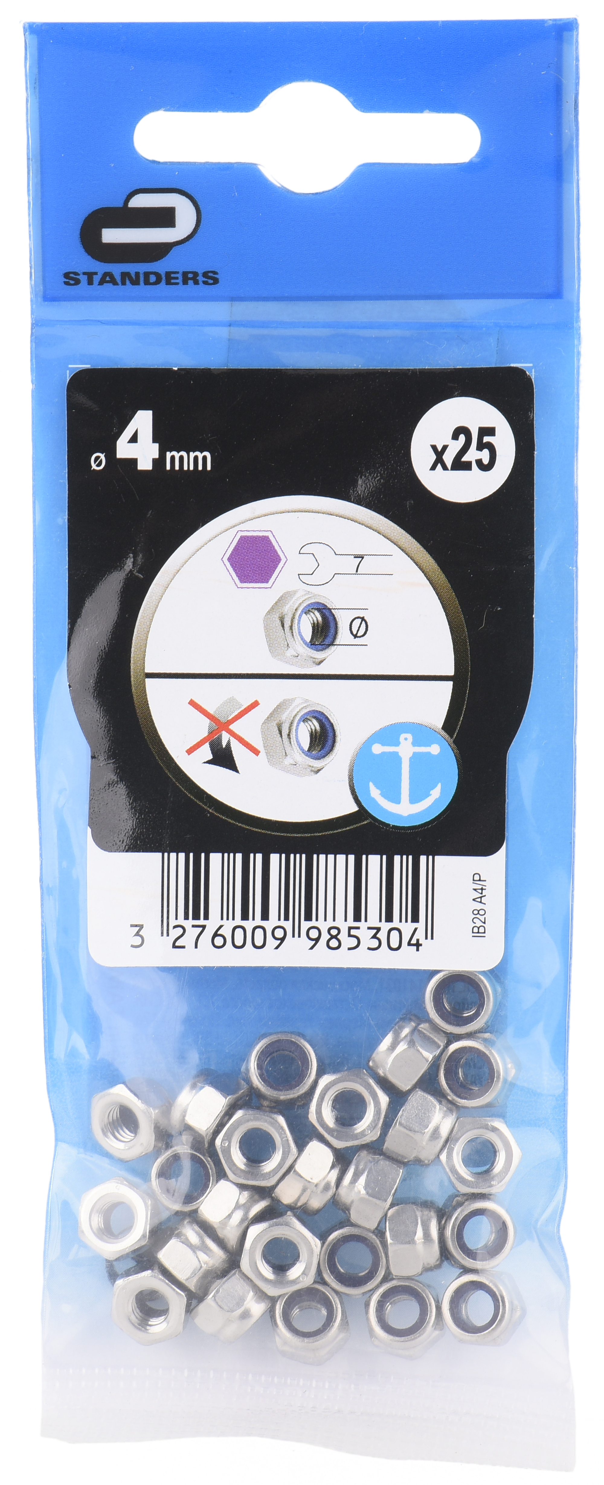 25 Porcas STANDERS AUTOBLOCANTE D4 - 4