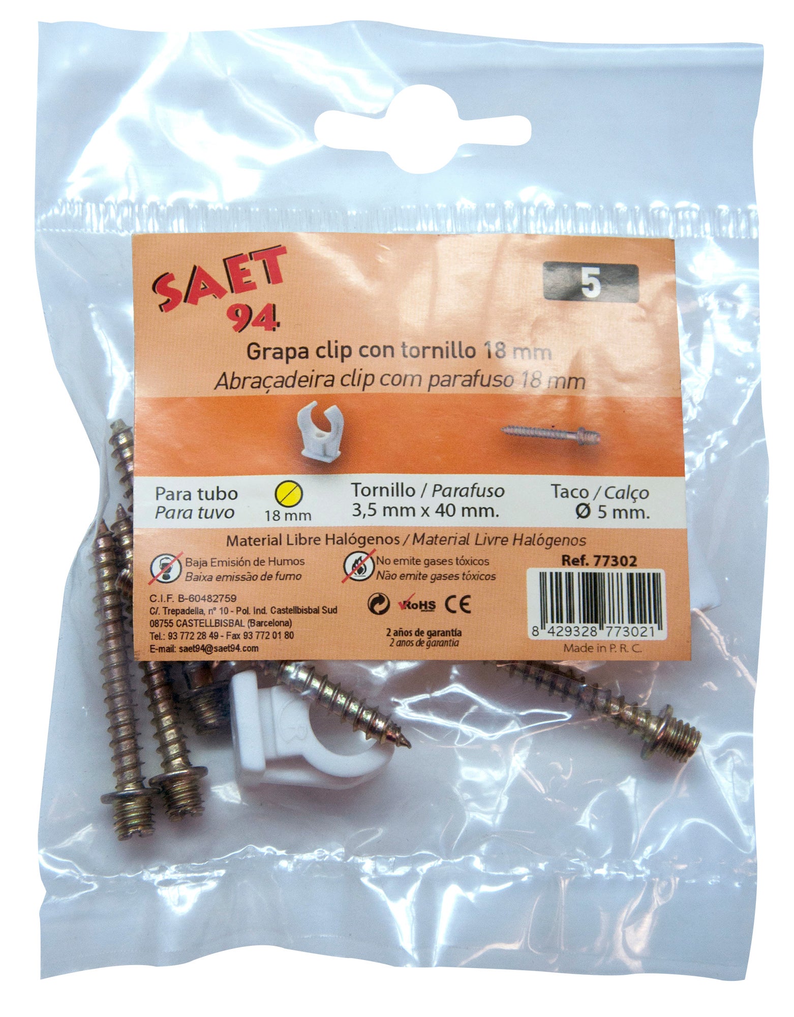 Pack 5 abrazaderas nylon con tornillo 22 mm - 3