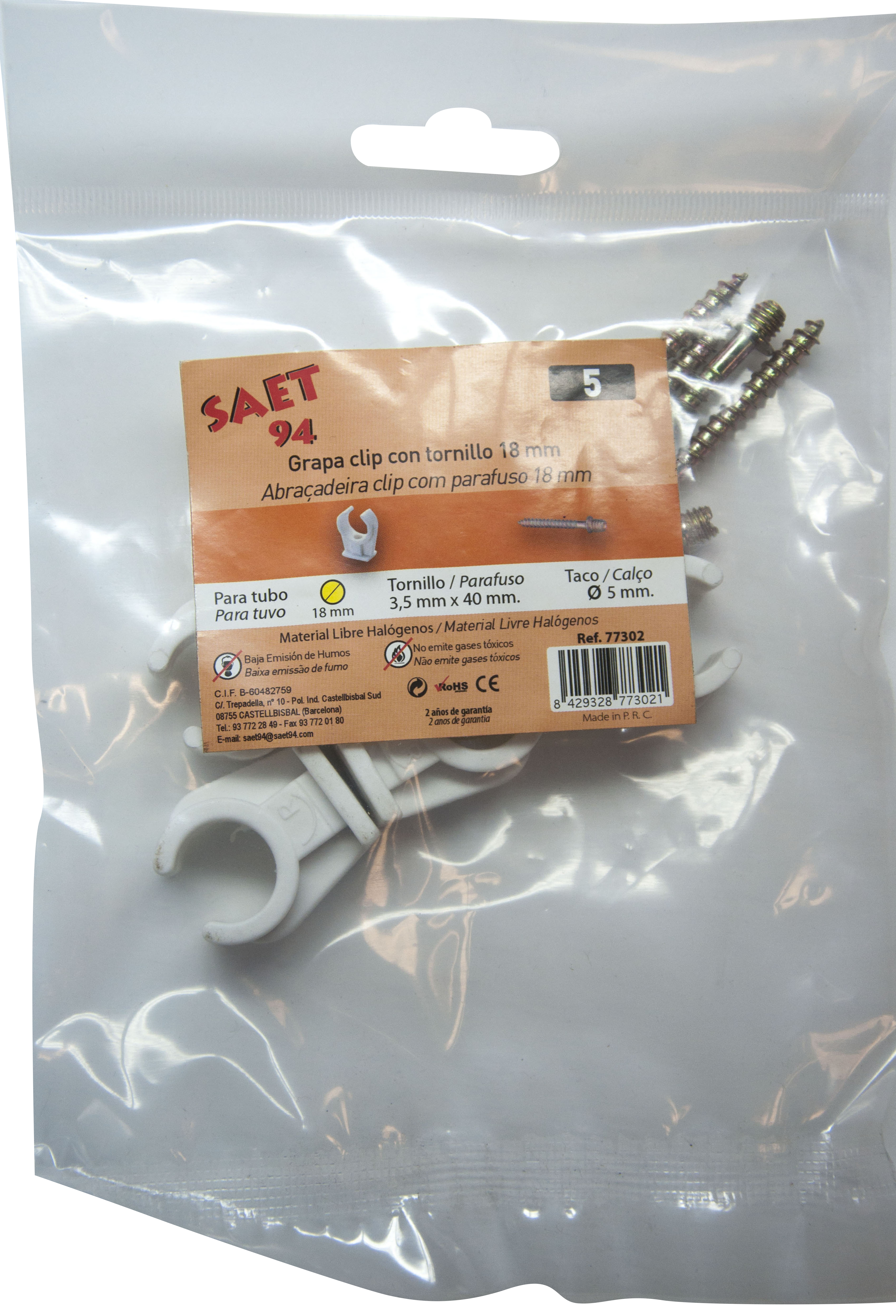 Pack 5 abrazaderas nylon con tornillo 22 mm - 2