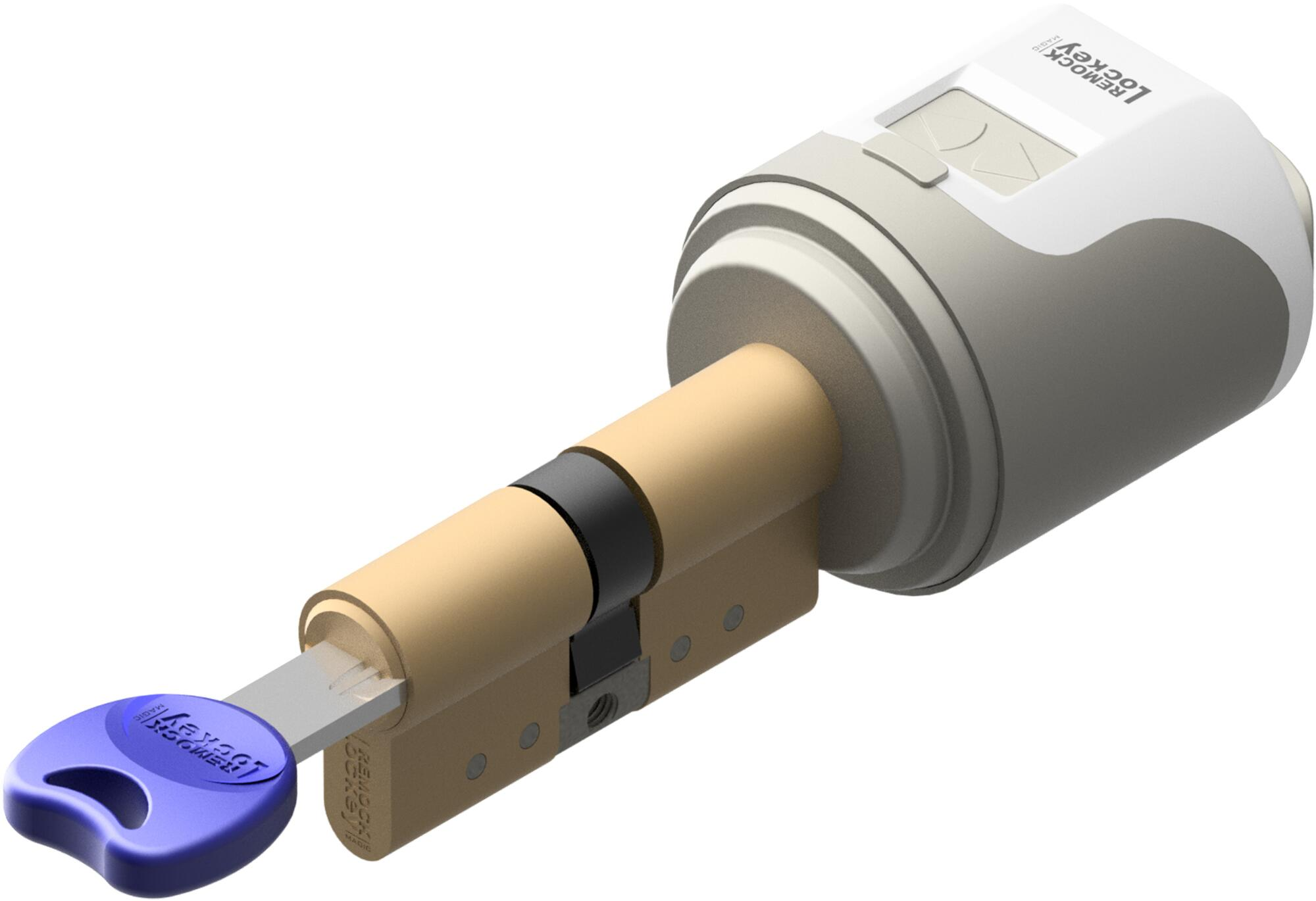 Cilindro motorizado remock magic 30x40 latón con llave reversible