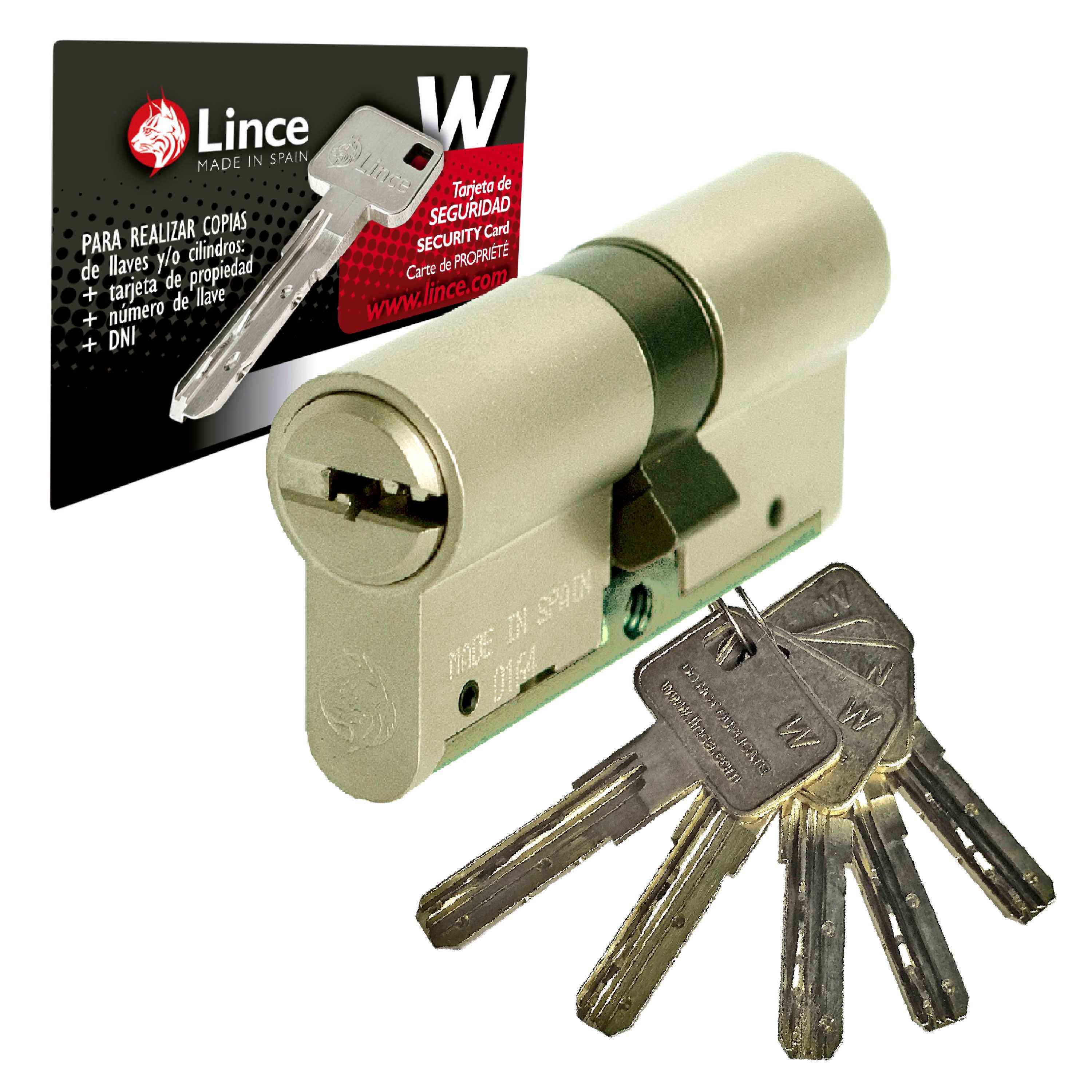 Bombin para cerradura lince c6w 5 d 30x30 mm niquel