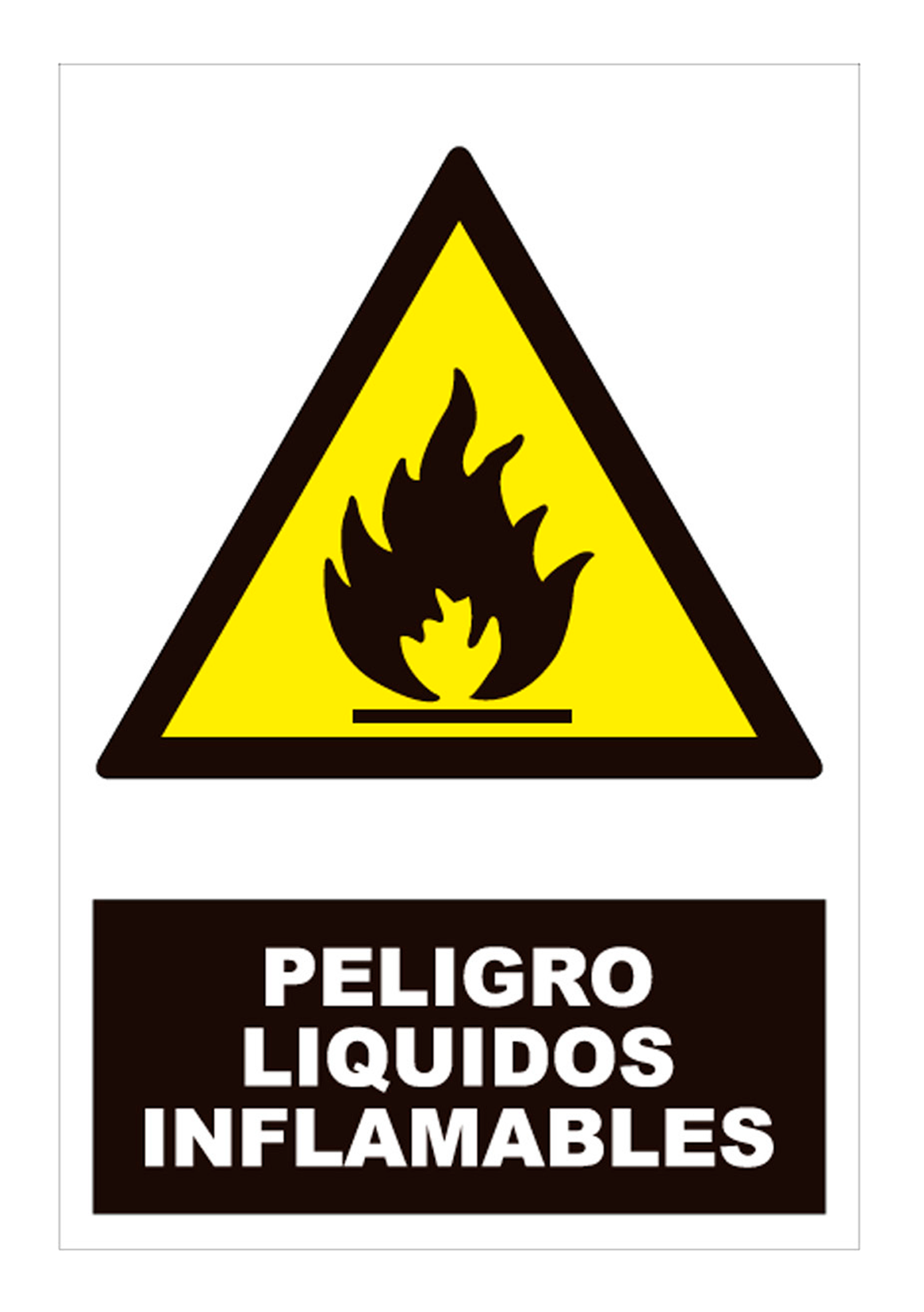 Cartel peligro liquidos infamabl 25x17cm