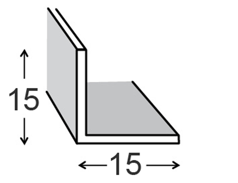 Perfil forma ángulo de aluminio gris, Alt.1.5 x An.1.5 x L.200 cm - 2