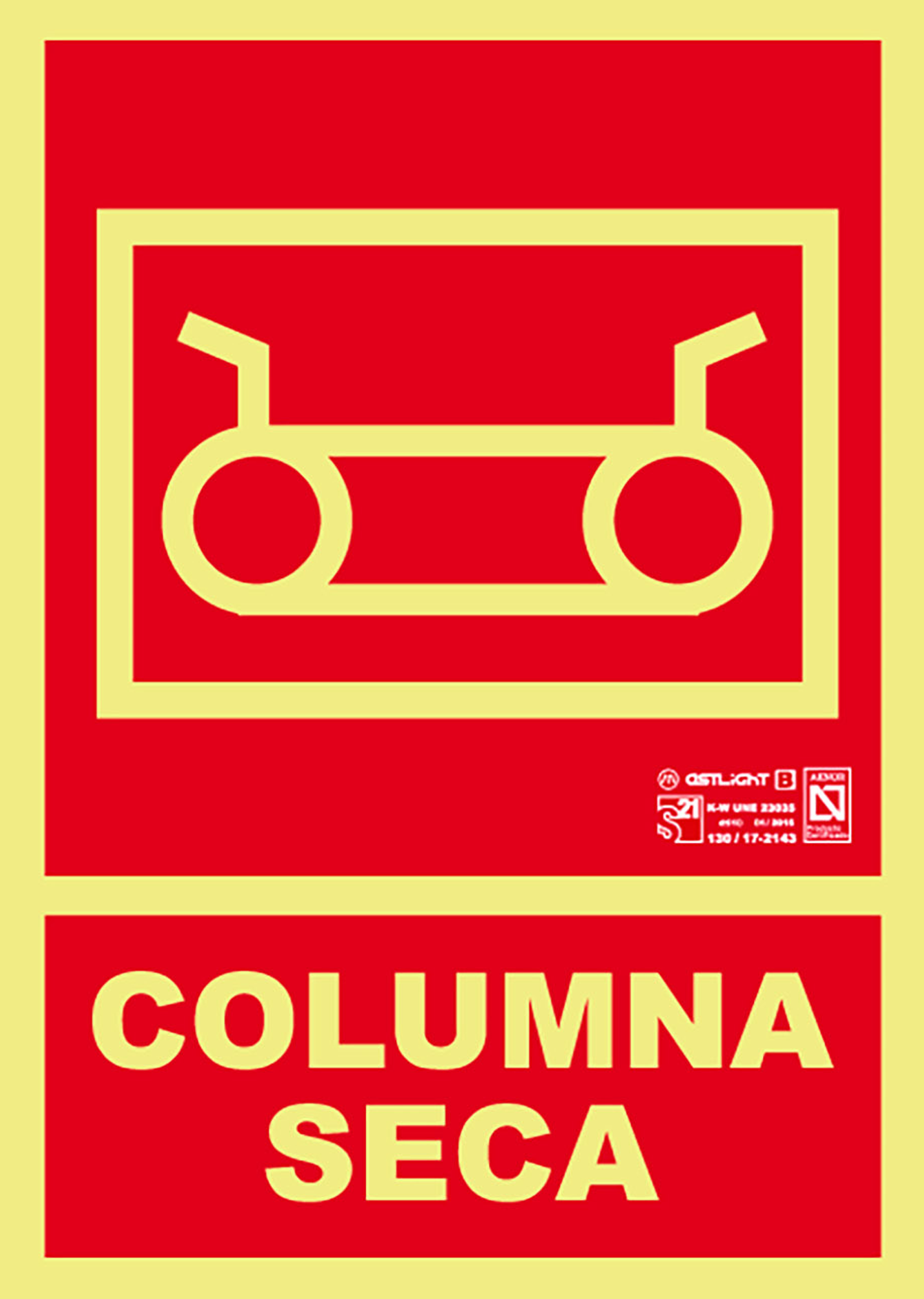 Cartel pvc columna seca 219x21cm