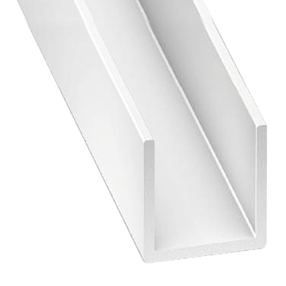 Perfil forma en u de pvc blanco, alt.1.8 x an.1 x l.200 cm