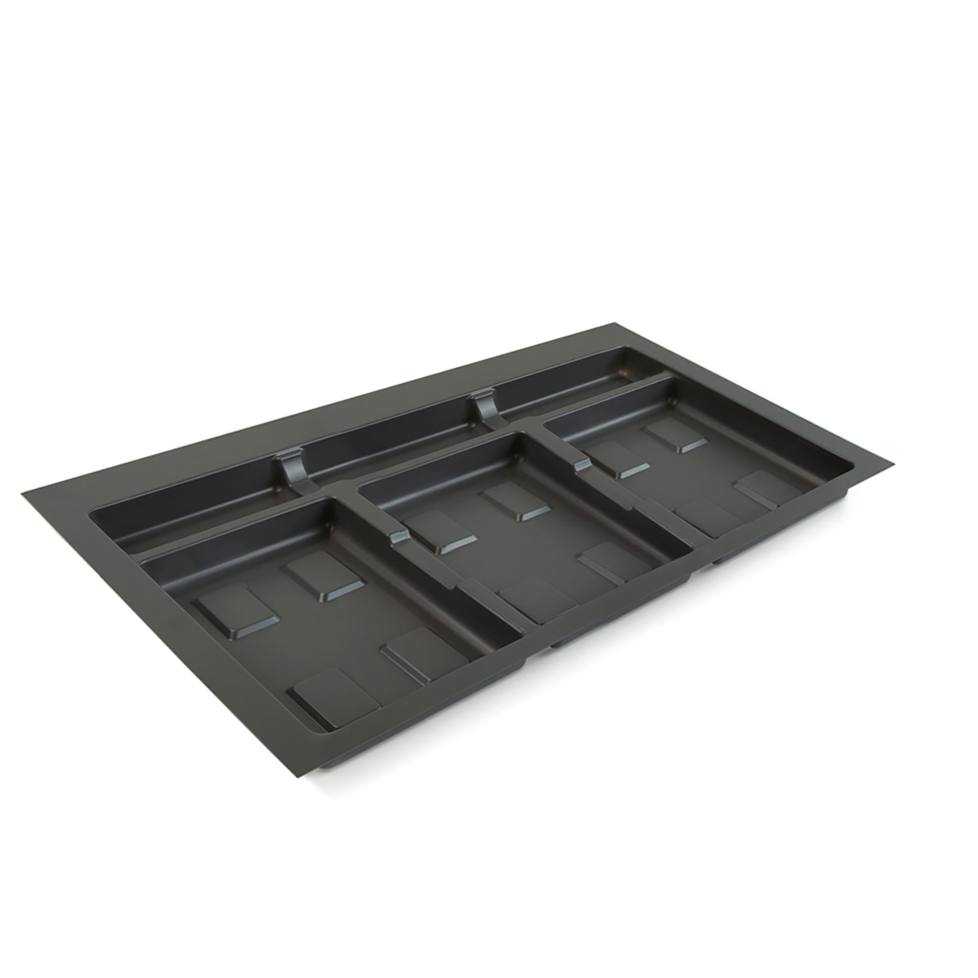 Base para contenedores de cajón cocina, 3 huecos, módulo 80 cm, gris - emuca