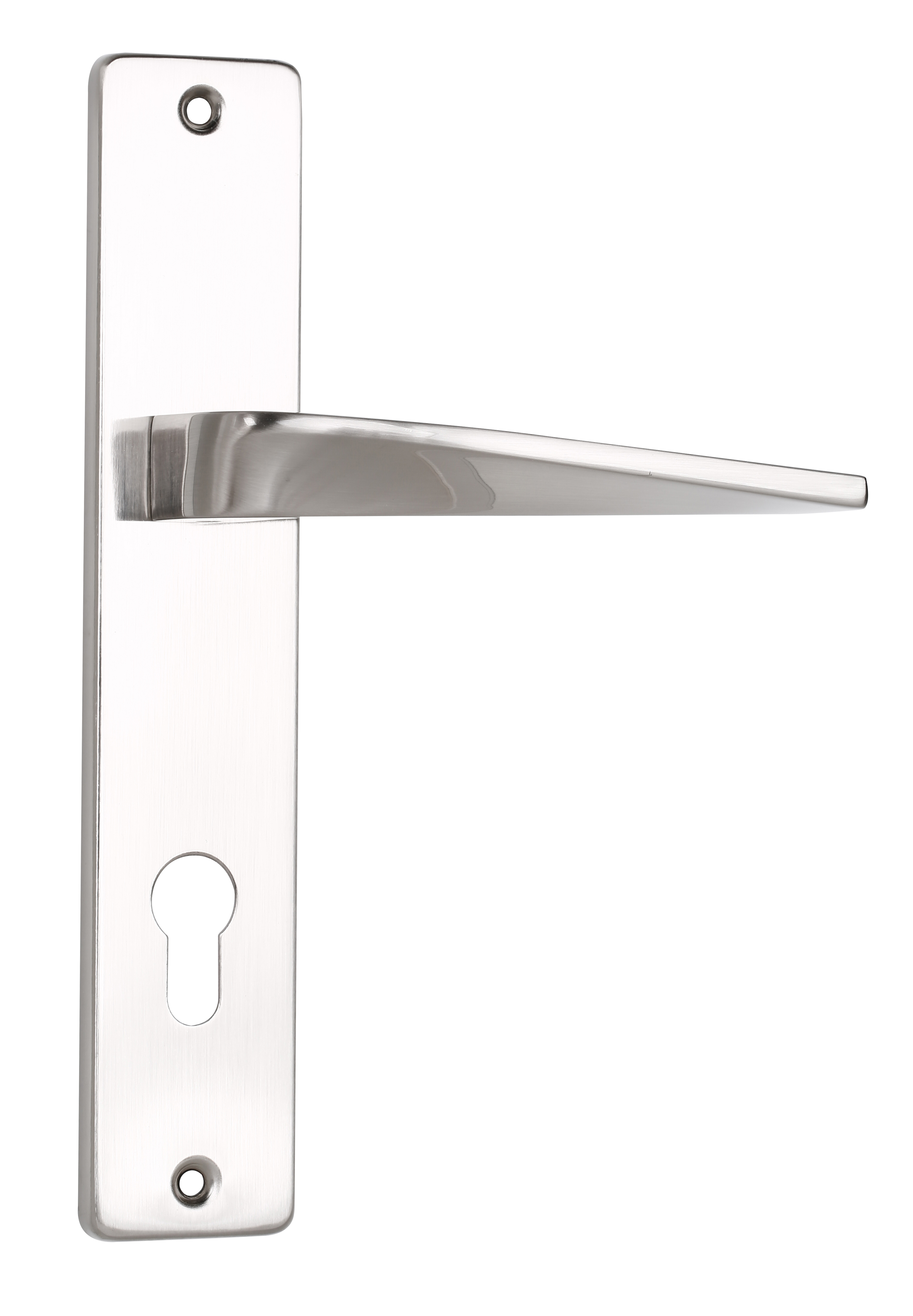 Juego de manilla para puerta maxim níquel satinado con bocallave a 85 mm