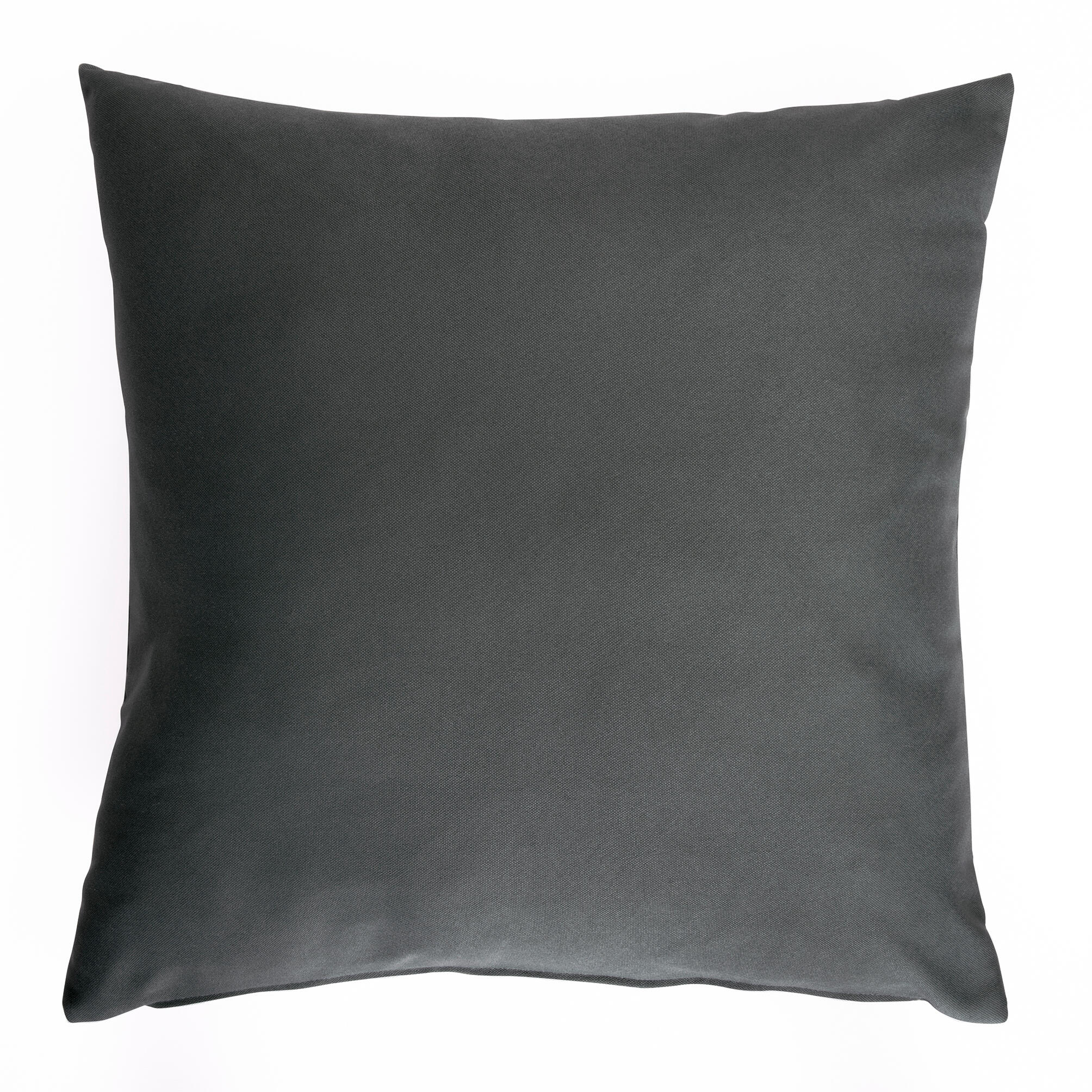 Funda de cojín cuadrada horizon algodón poliéster liso gris oscuro con cremallera rioma 45 x 45 cm