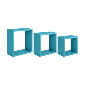 Set 3 Mensole A Cubo In MDF Grigio Antracite - 11,8x30x30cm Per Organizzazione - Foto 3