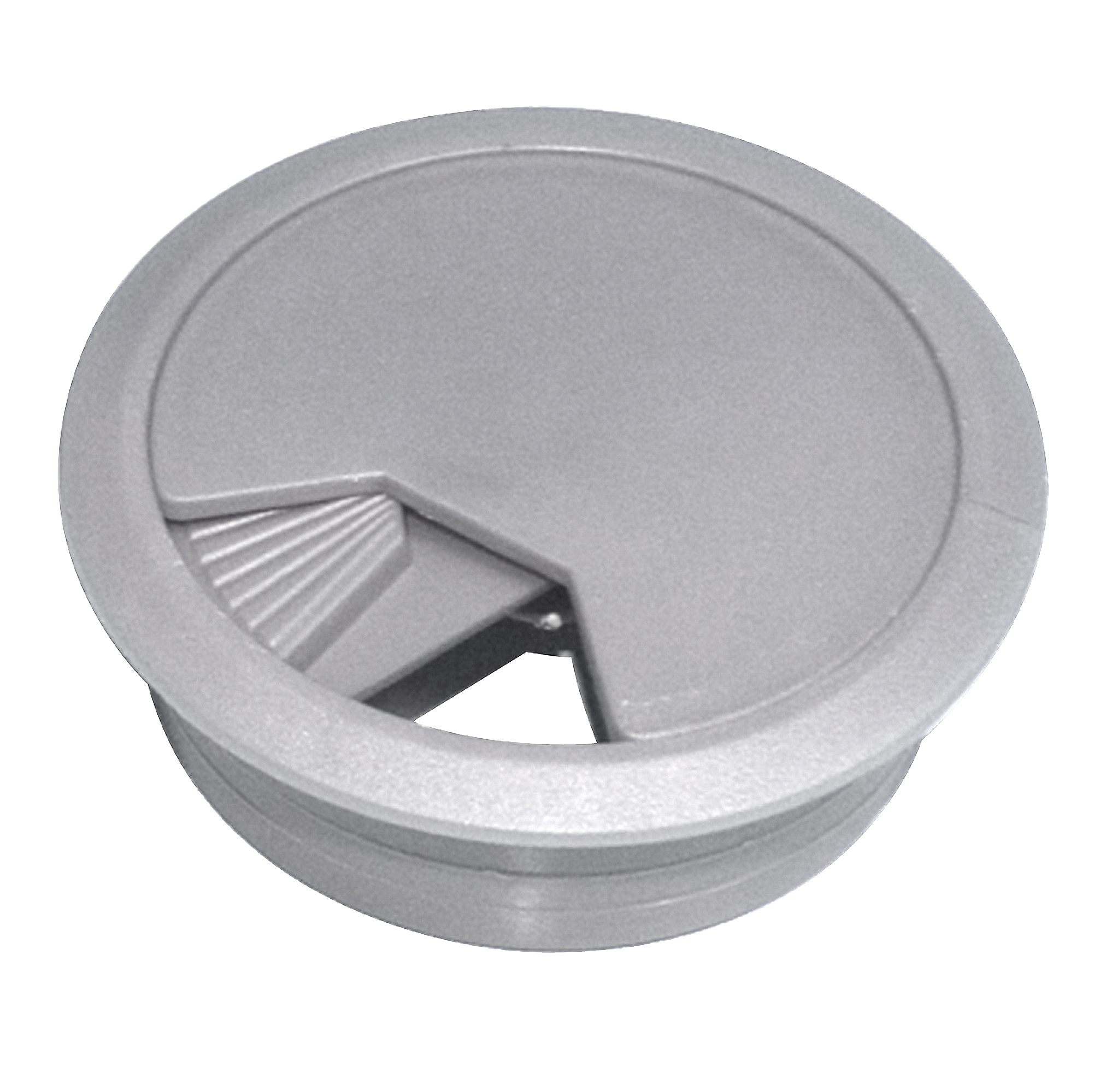 2 tapa pasa cable plástico gris / plata ø 60 mm