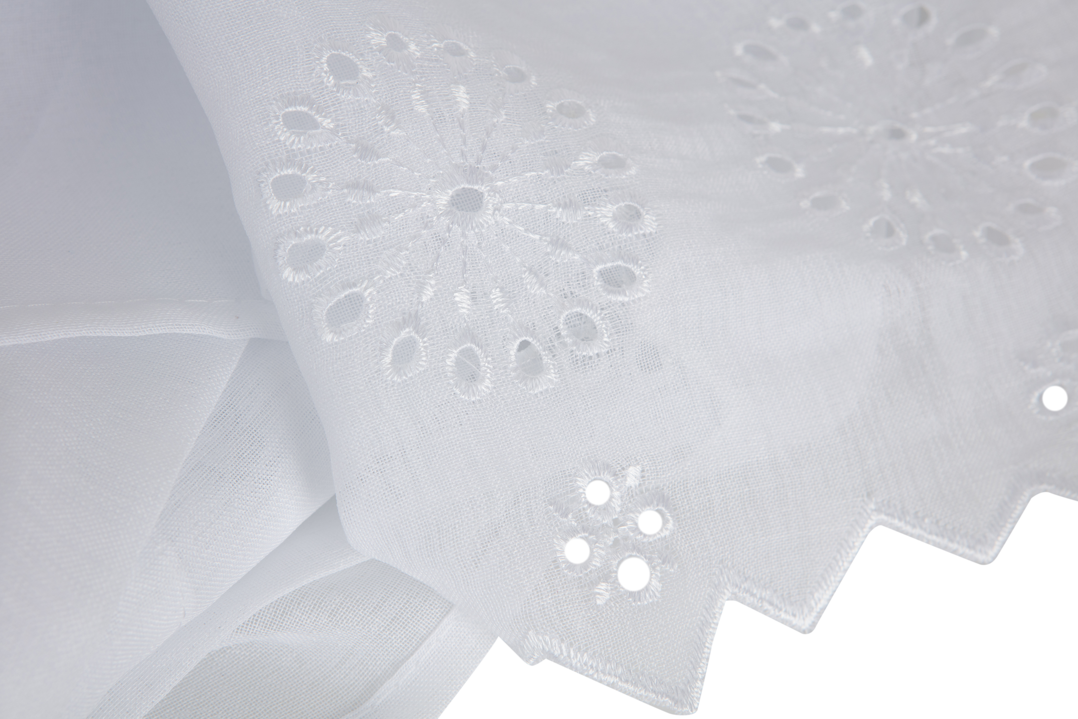 2 Visillos  tendina pasabarras Berenice   geométrico blanco de 60x120cm - 4