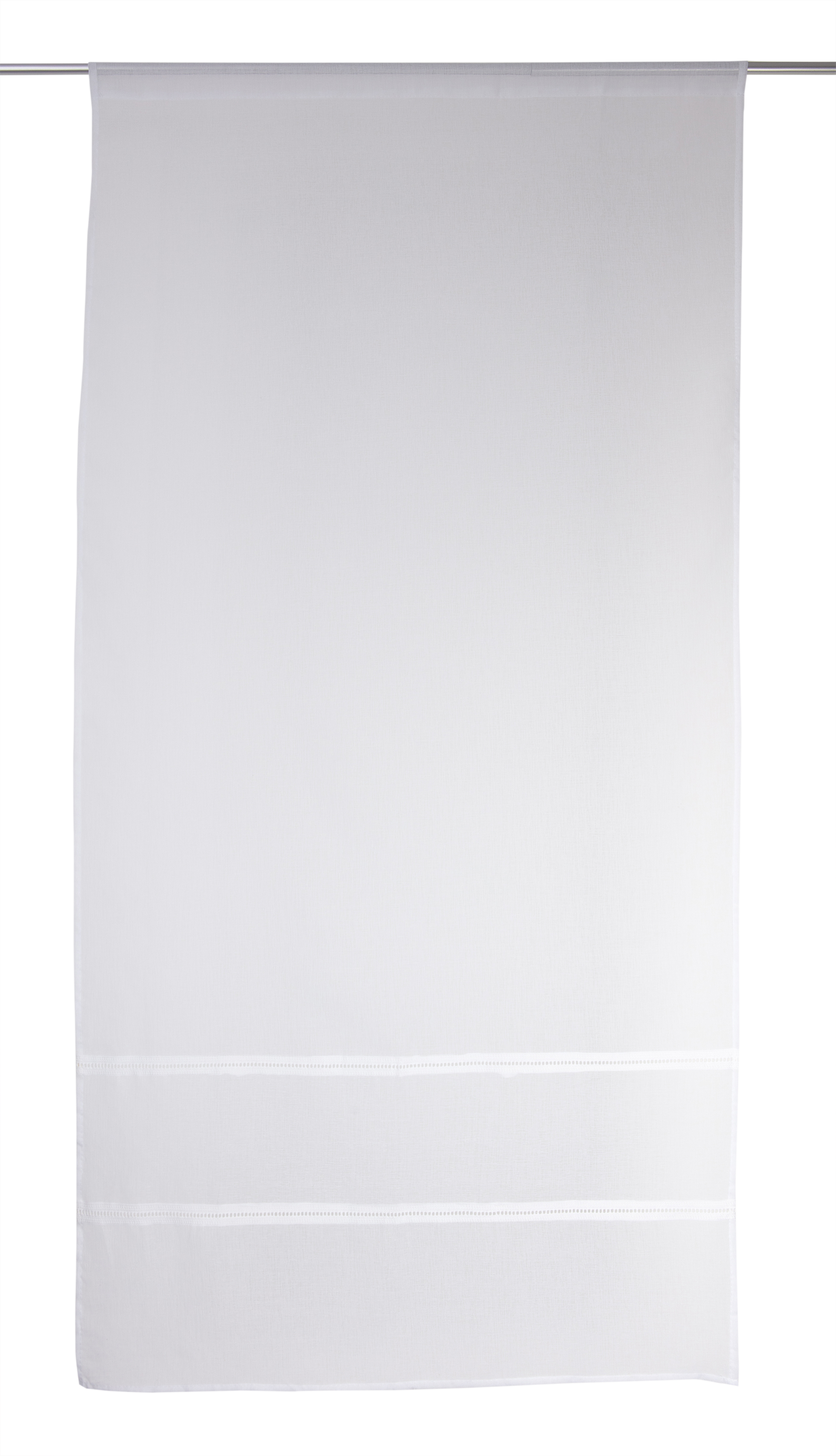 Visillo tendina pasabarras gina liso blanco de 80x160cm