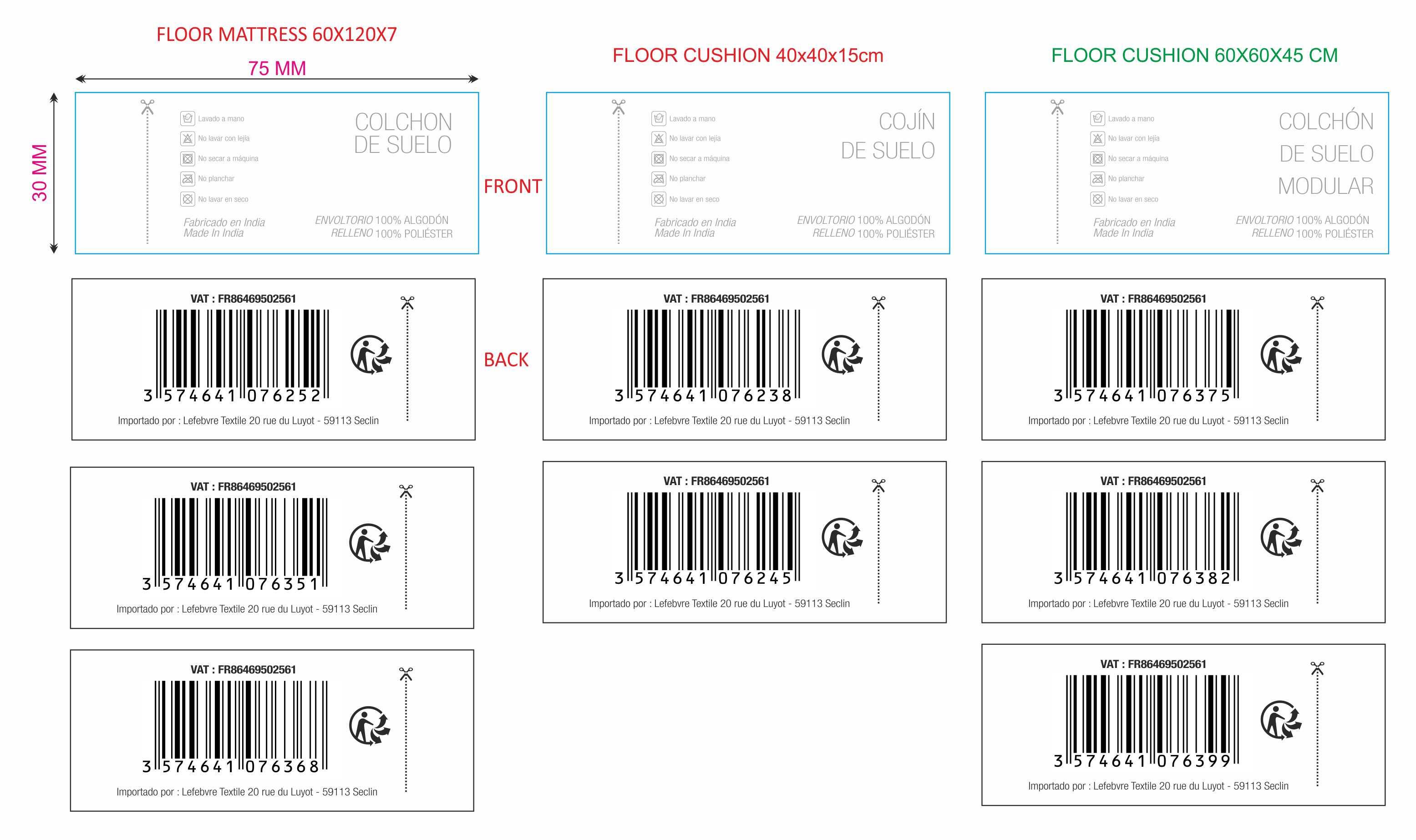 Cuscino da pavimento Futon Pouf Flexible effetto cotone giallo / dorato 60 x 60 cm - 10