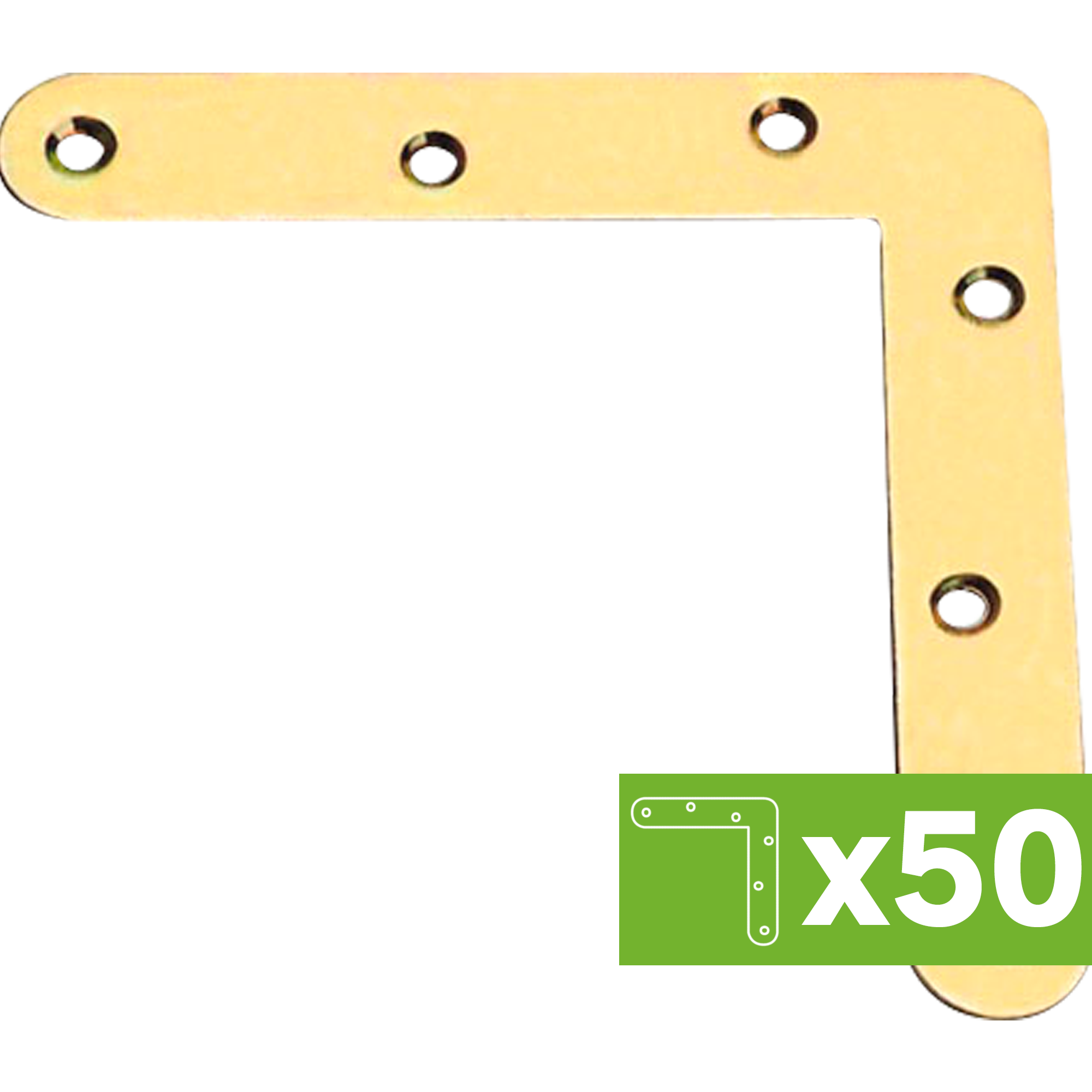 Lote 50 escuadras planas de acero bicromatado 100x100 mm