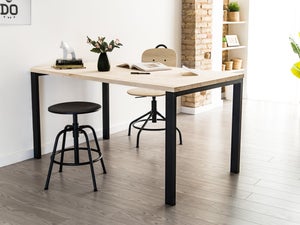 Design 59 Patas de metal para mesa de comedor, base de mesa para  escritorio, cocina, restaurante y otras mesas, patas negras para muebles,  pedestal de