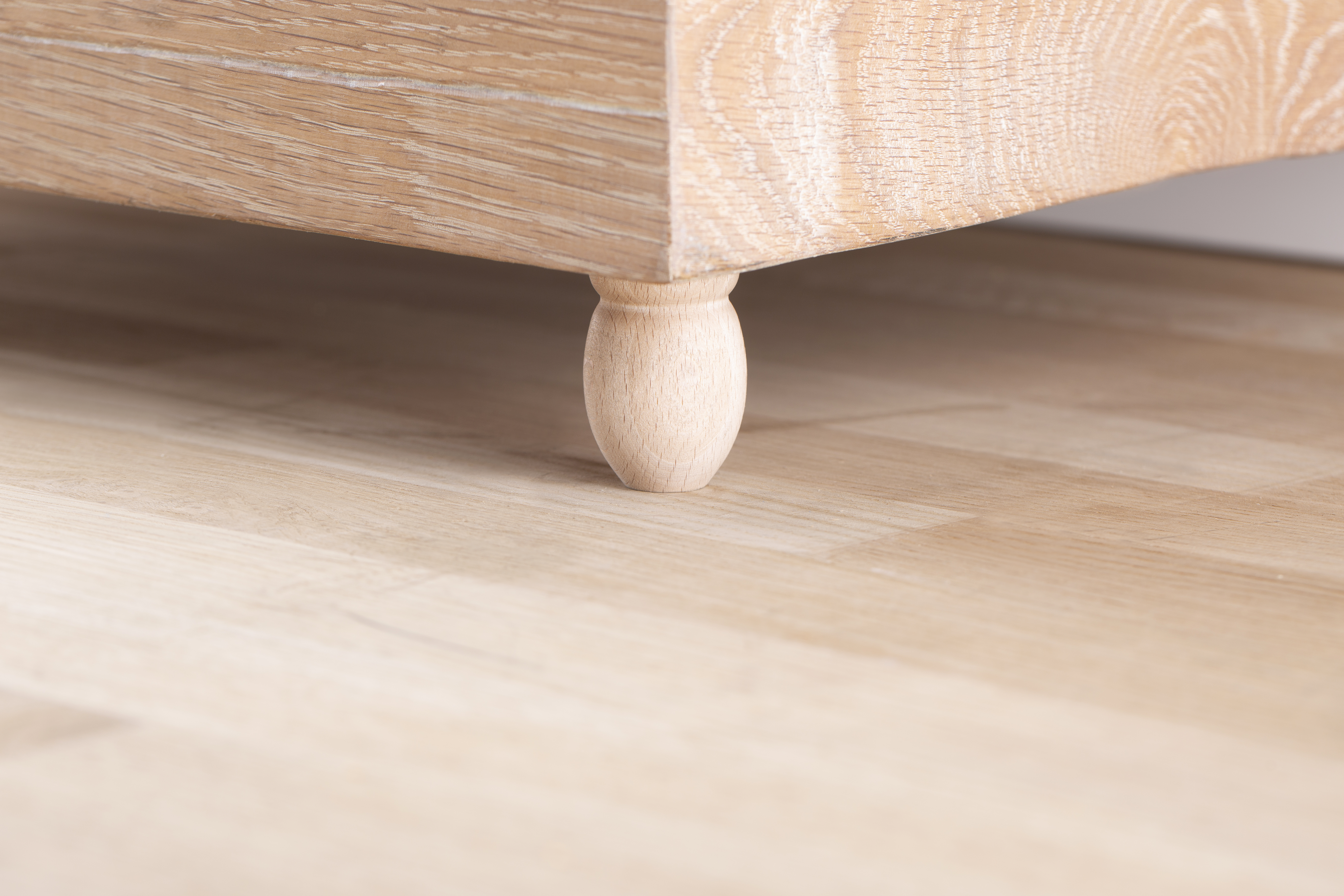 Pé Redondo Madeira Altura 55mm Diâmetro 36mm Faia sem Verniz - 2