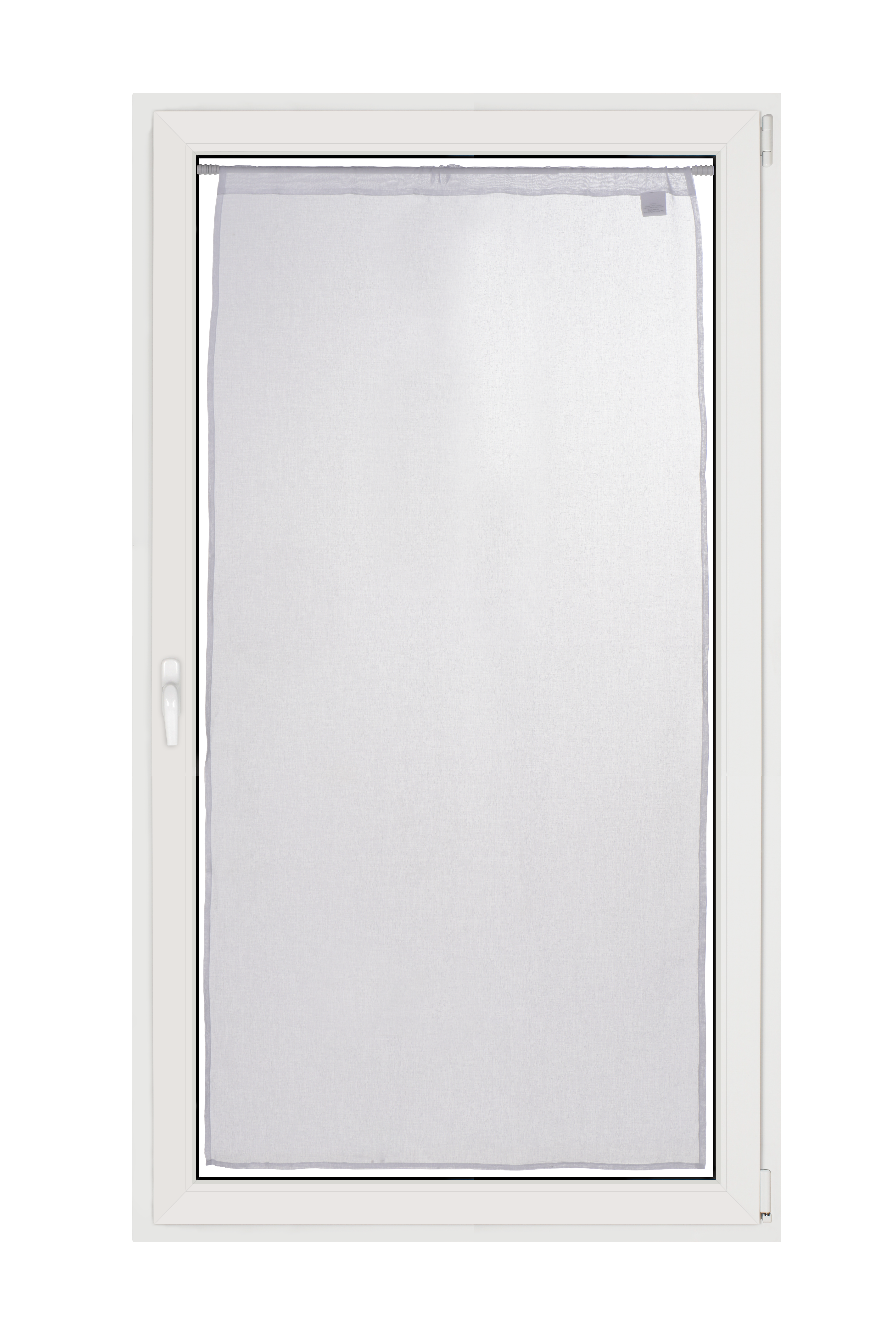 Visillo tendina pasabarras leo liso blanco de 80x160cm