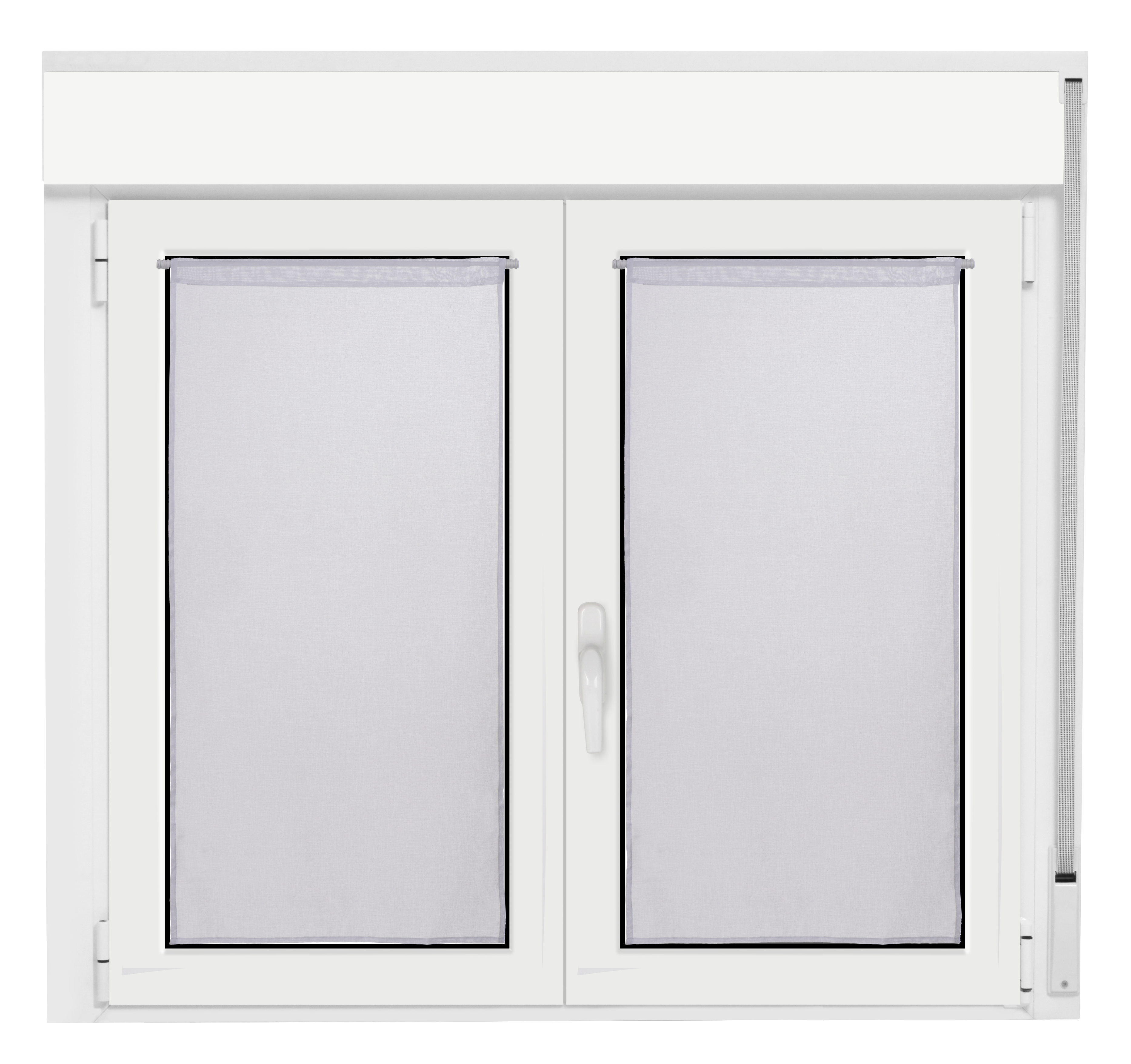 2 visillos tendina pasabarras essential liso blanco de 45x90cm