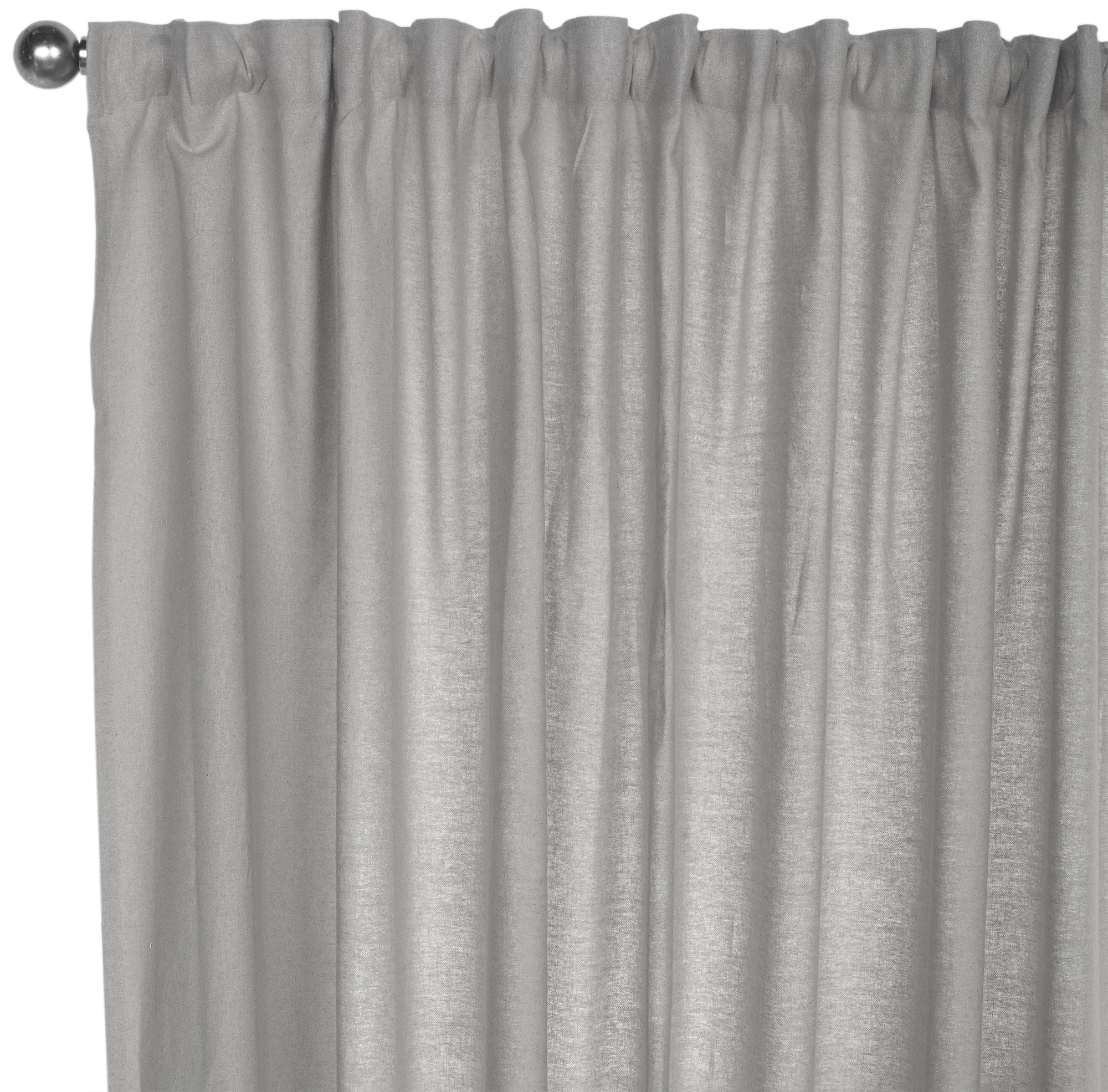 Cortina cinta fruncida, trabilla alma lino liso ceniza de 200x265cm