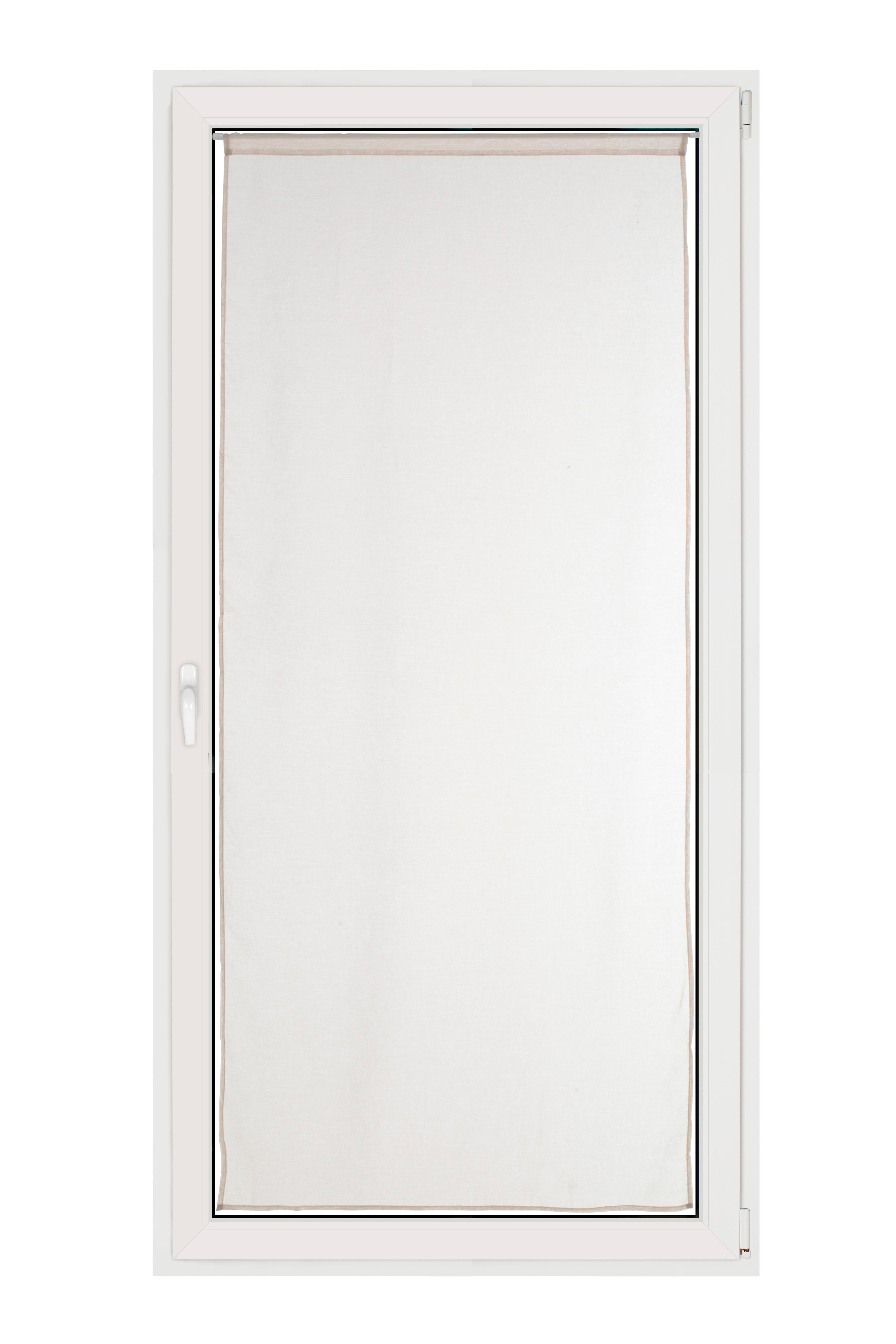 Visillo tendina pasabarras leo liso beige de 90x210cm