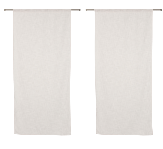 2 Visillos tendina pasabarras Nali poliéster de 60x120cm liso beige