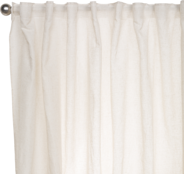 Visillo cinta fruncida, trabillas, Ayden poliéster liso natural INSPIRE de 200x270cm. Incluye cinta termoadhesiva