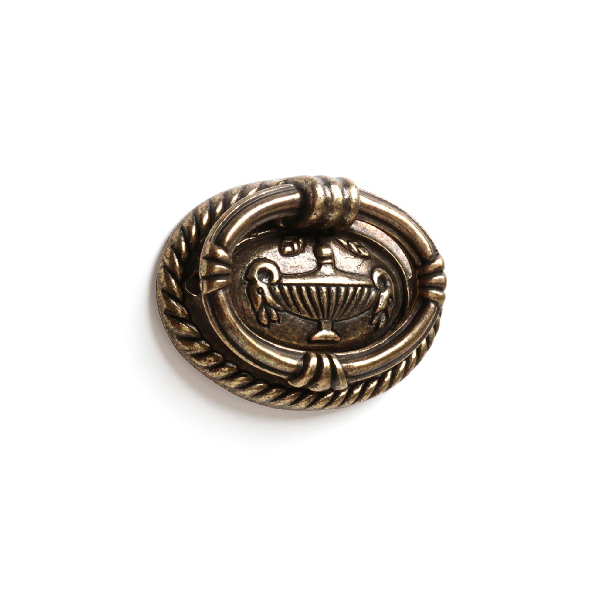 Tirador de zamak cuero viejo rei, medidas: 46x10mm