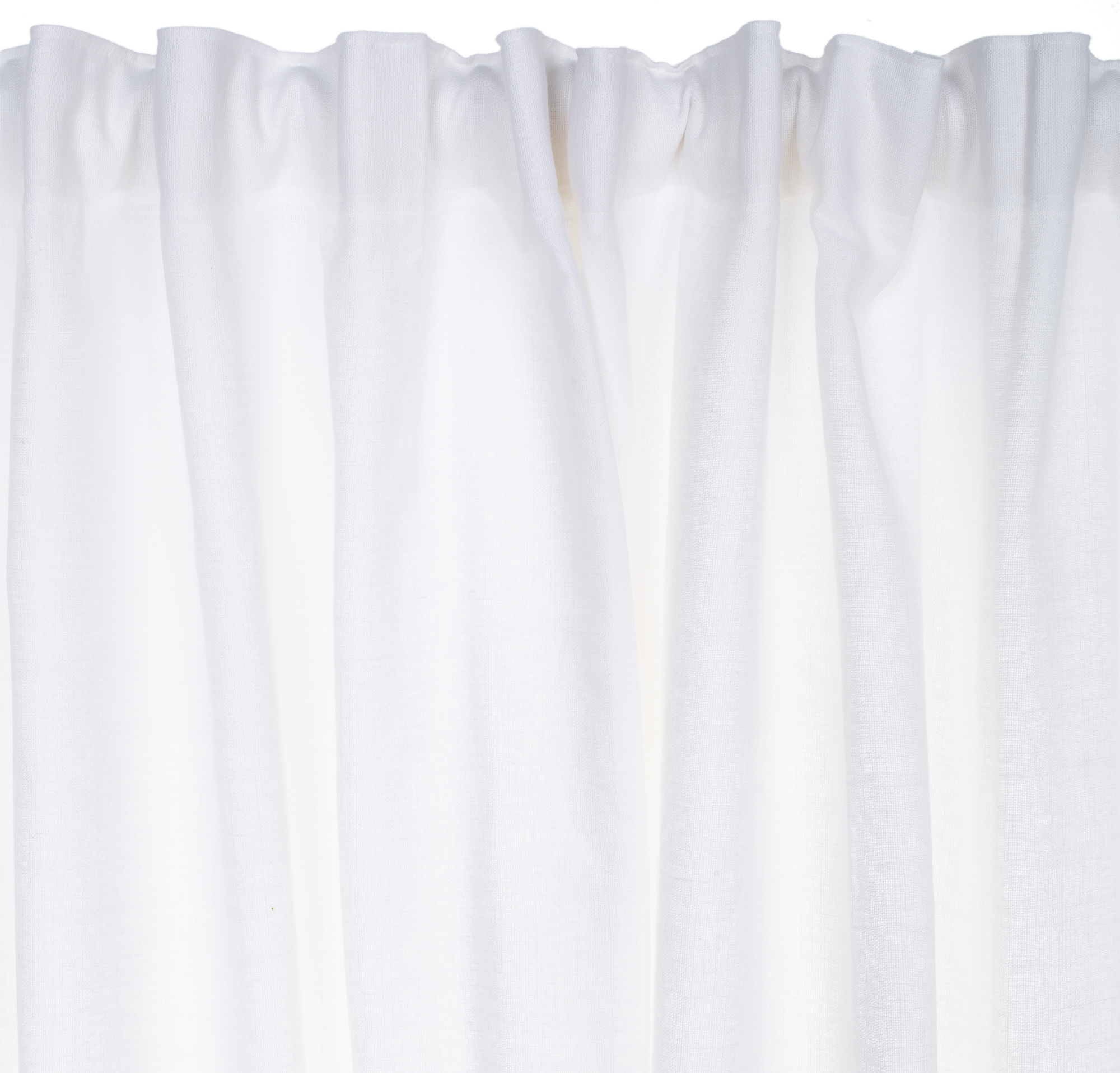 Cortina cinta fruncida, trabilla alma lino liso nieve de 200x280cm