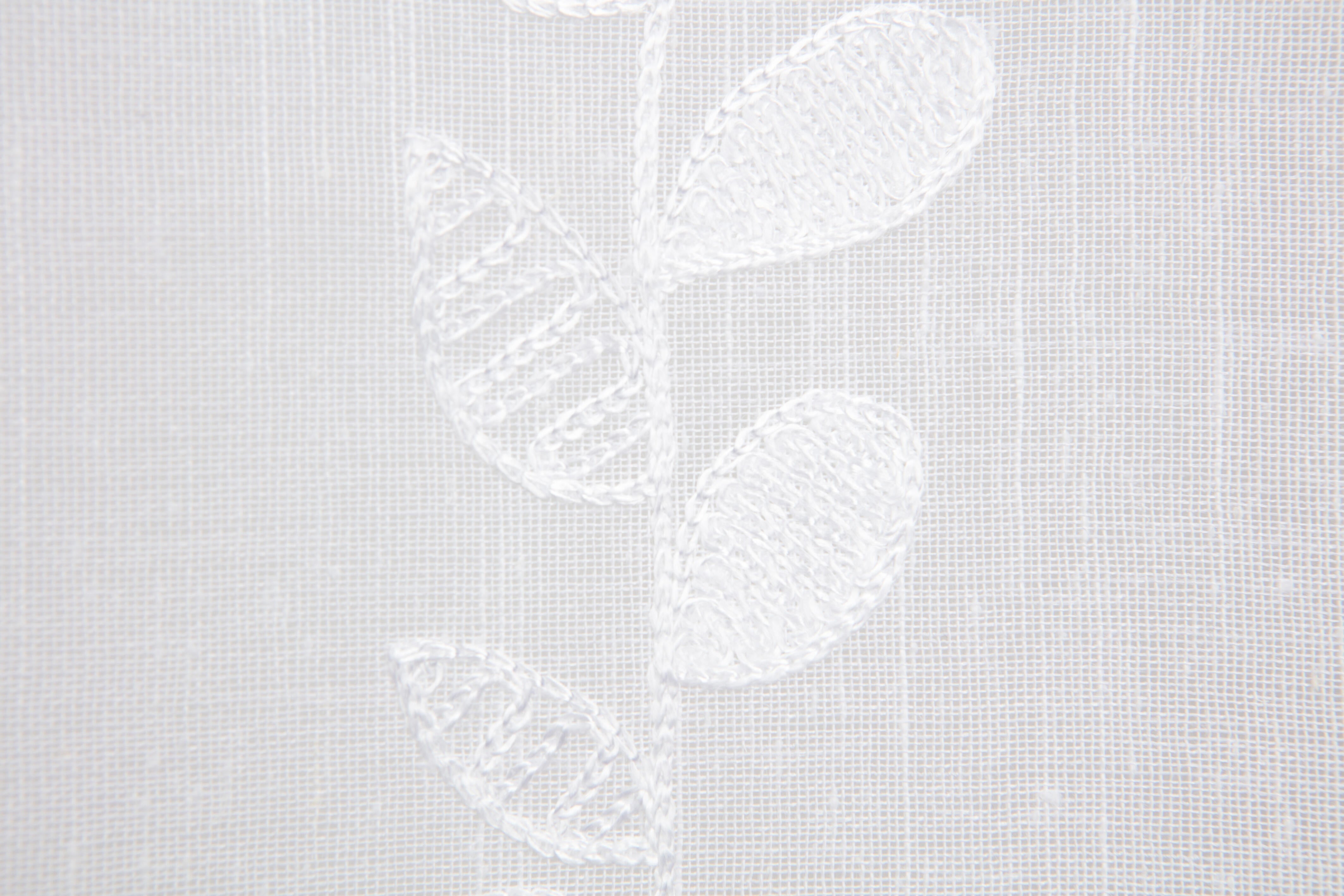 2 Visillos tendina pasabarras Veraz poliéster de 60x90cm flor blanco - 4