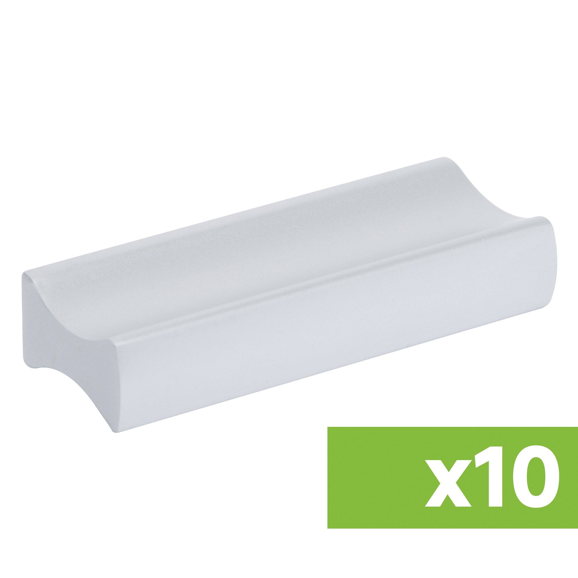 Lote 10 tiradores para muebles de aluminio anodizado