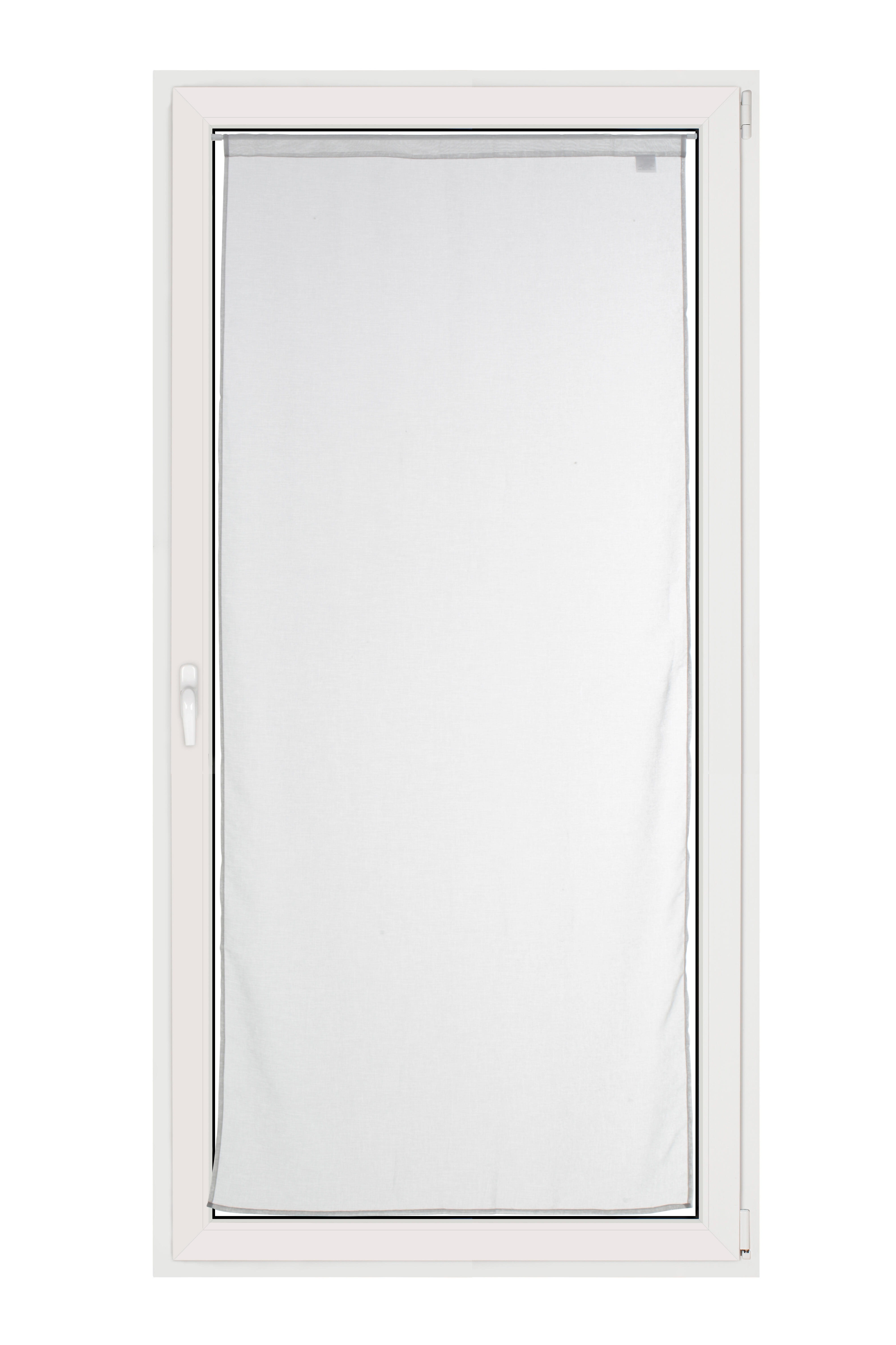 Visillo tendina pasabarras leo liso gris de 90x210cm