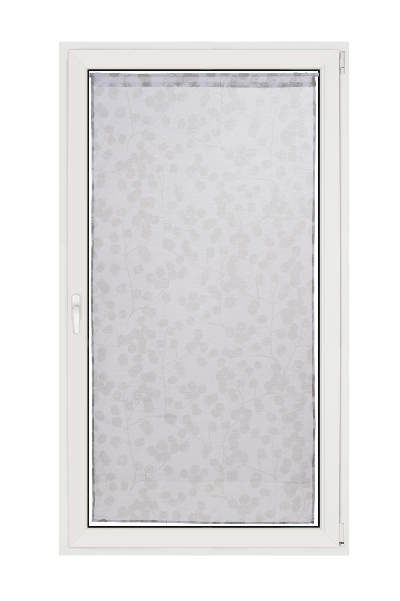 Visillo tendina pasabarras empreinte liso blanco de 80x160cm