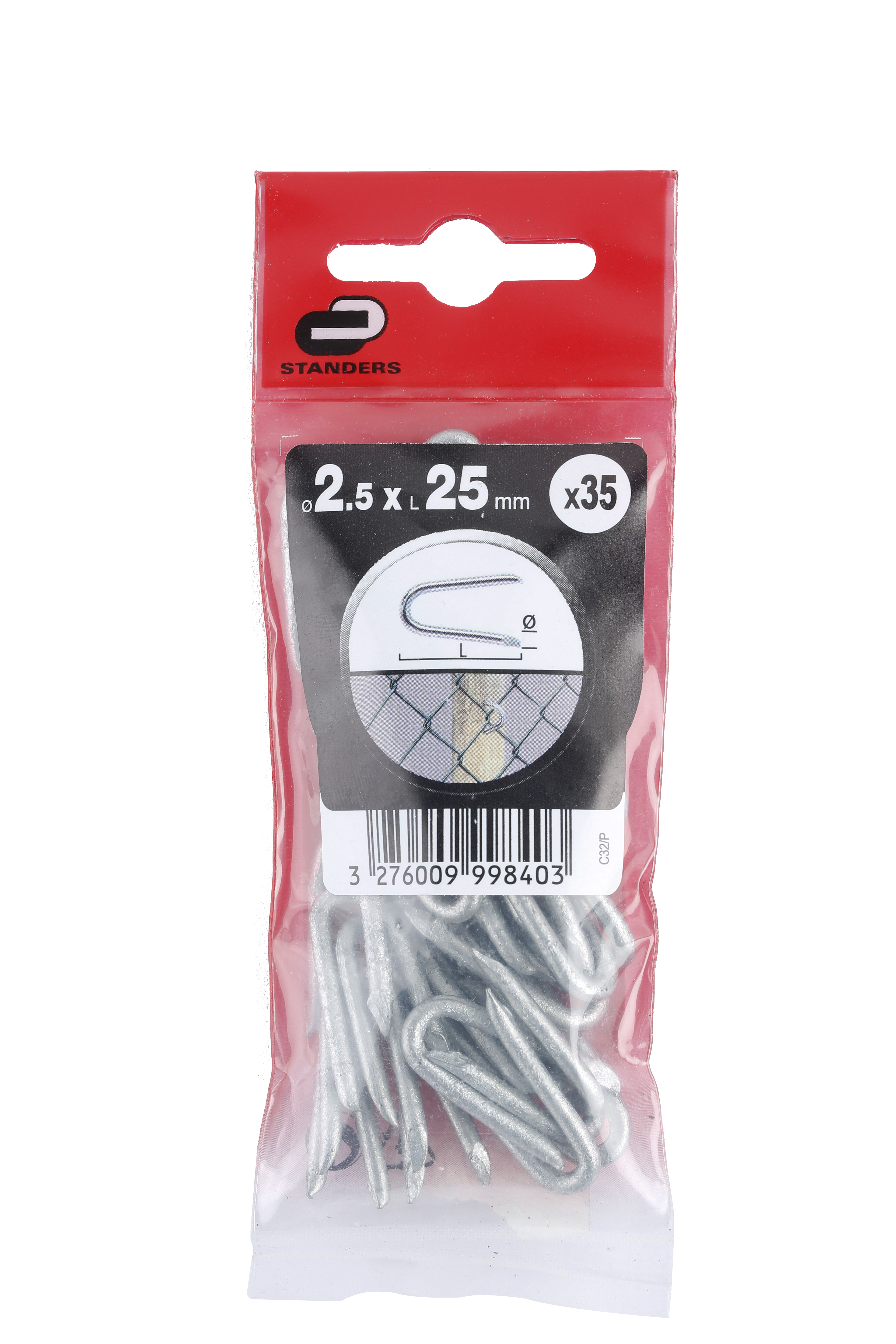 35 clavos con forma de u de acero y 25 mm de longitud - 7