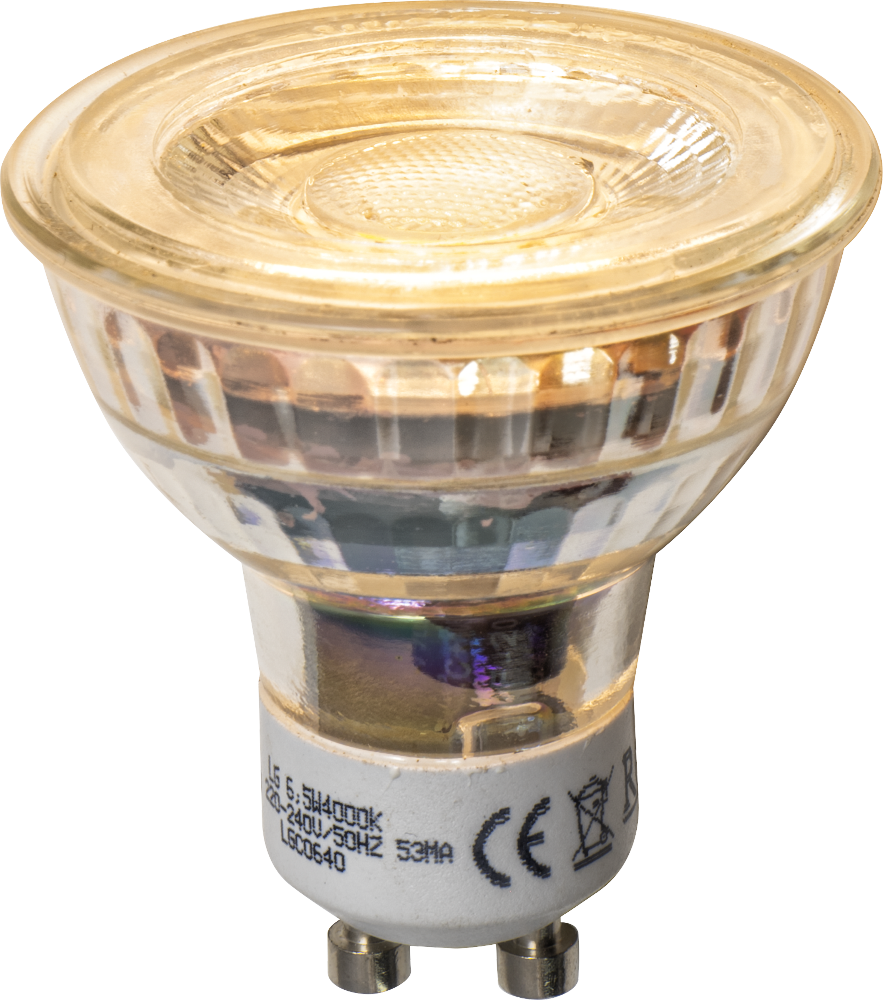 Bombilla led gu10 650 lúmenes 6.5w color de la luz blanco cálido 2700k cri 89-80 luz natural y fiel clase energética e