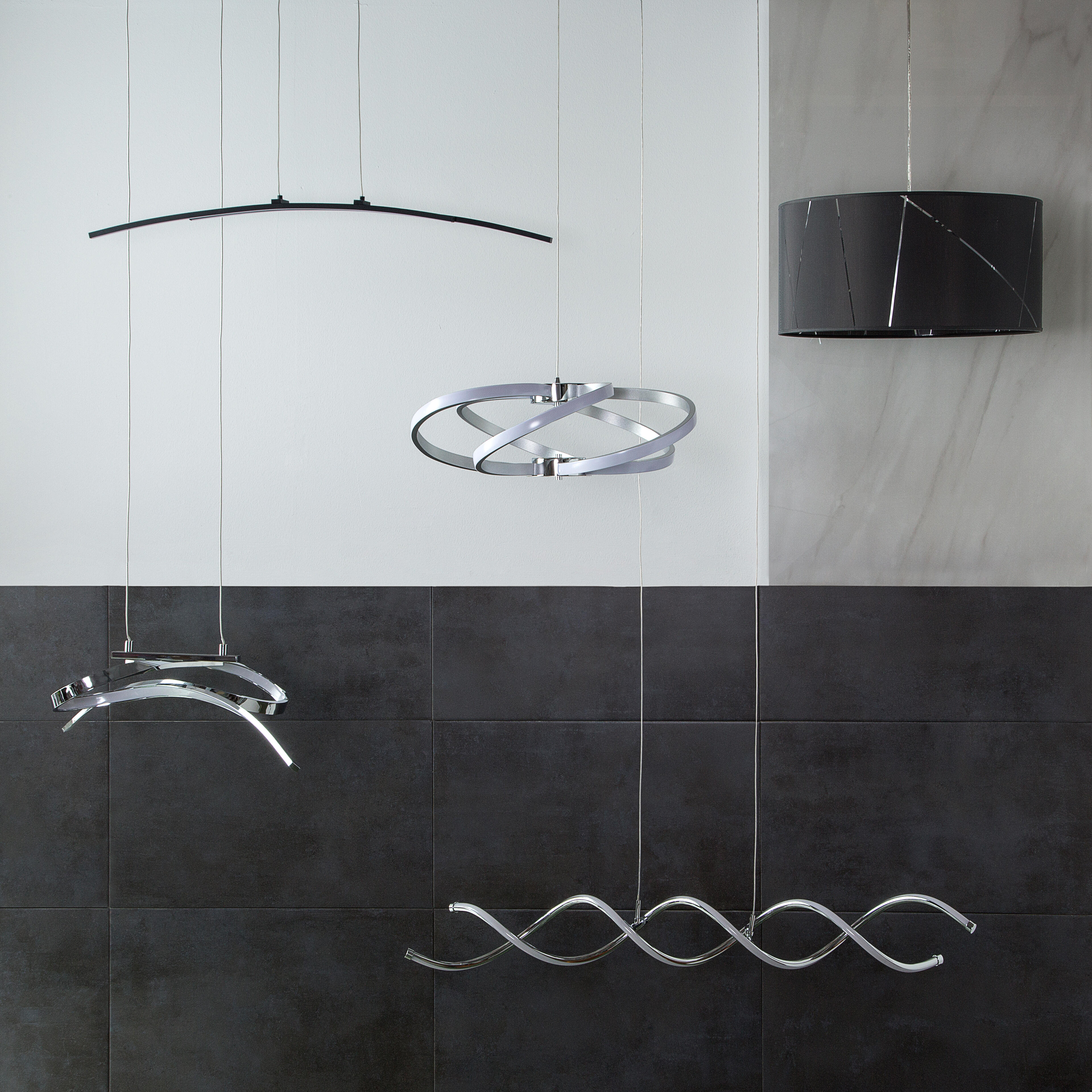 Lámpara de techo colgante gris 1 luz LED Symphonie 26 cm altura regulable - 12