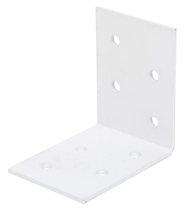 Escuadra perforada en acero color blanco 50 x 50 x 40 mm