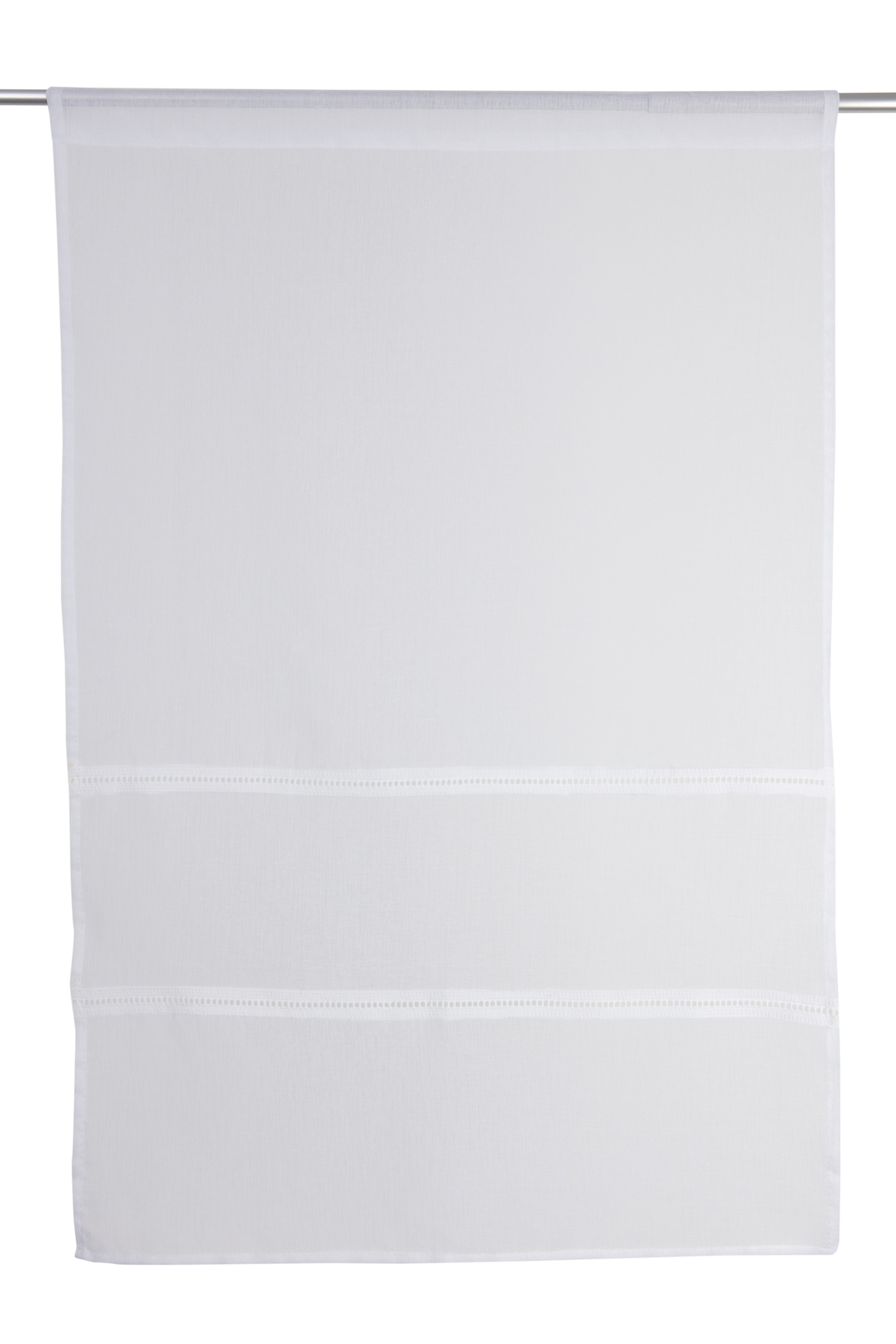 2 visillos tendina pasabarras gina liso blanco de 60x90cm